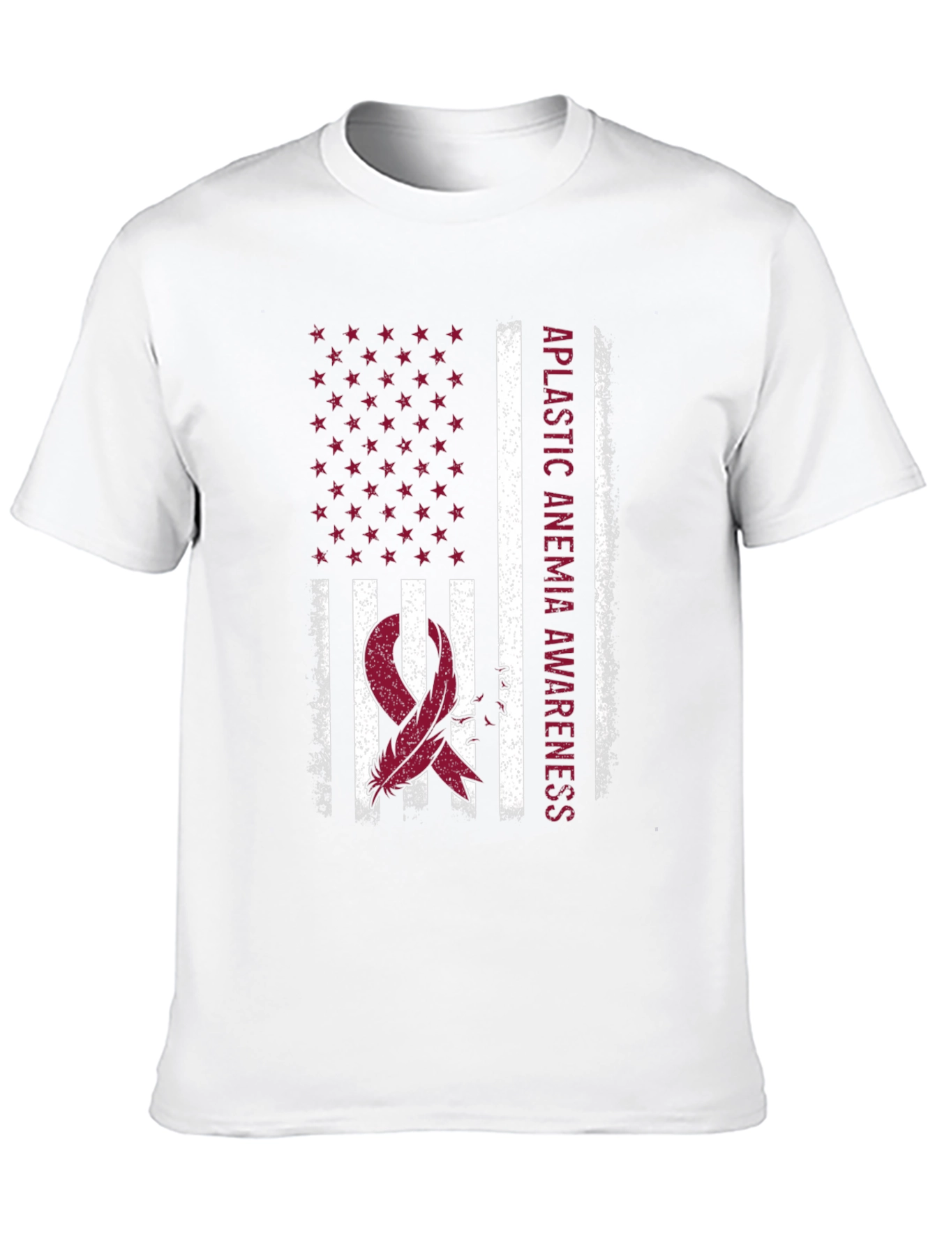 Aplastic Anemia Awareness USA Flag T-Shirt