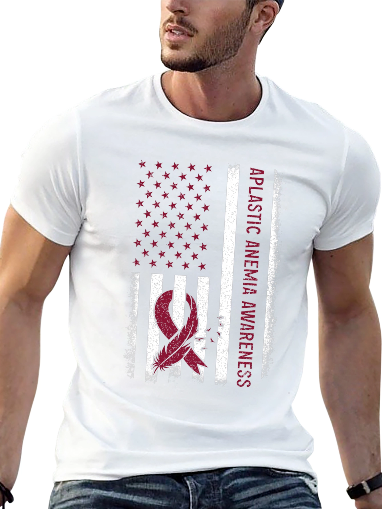 Aplastic Anemia Awareness USA Flag T-Shirt