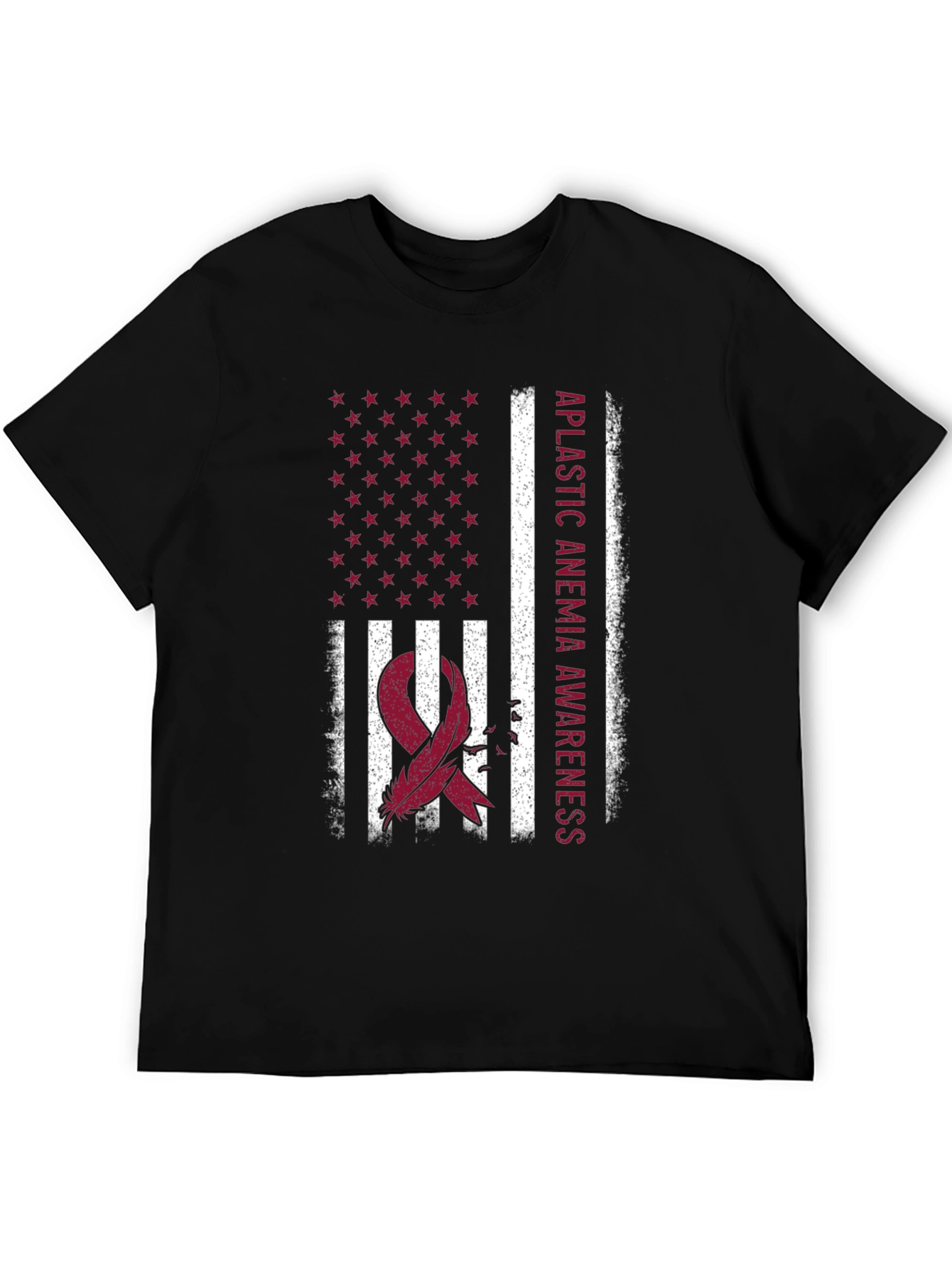 Aplastic Anemia Awareness USA Flag T-Shirt