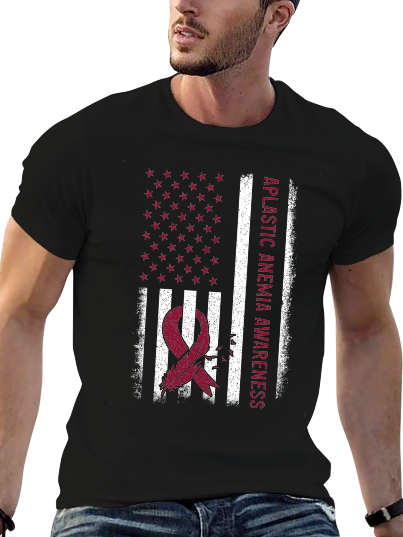 Aplastic Anemia Awareness USA Flag T-Shirt