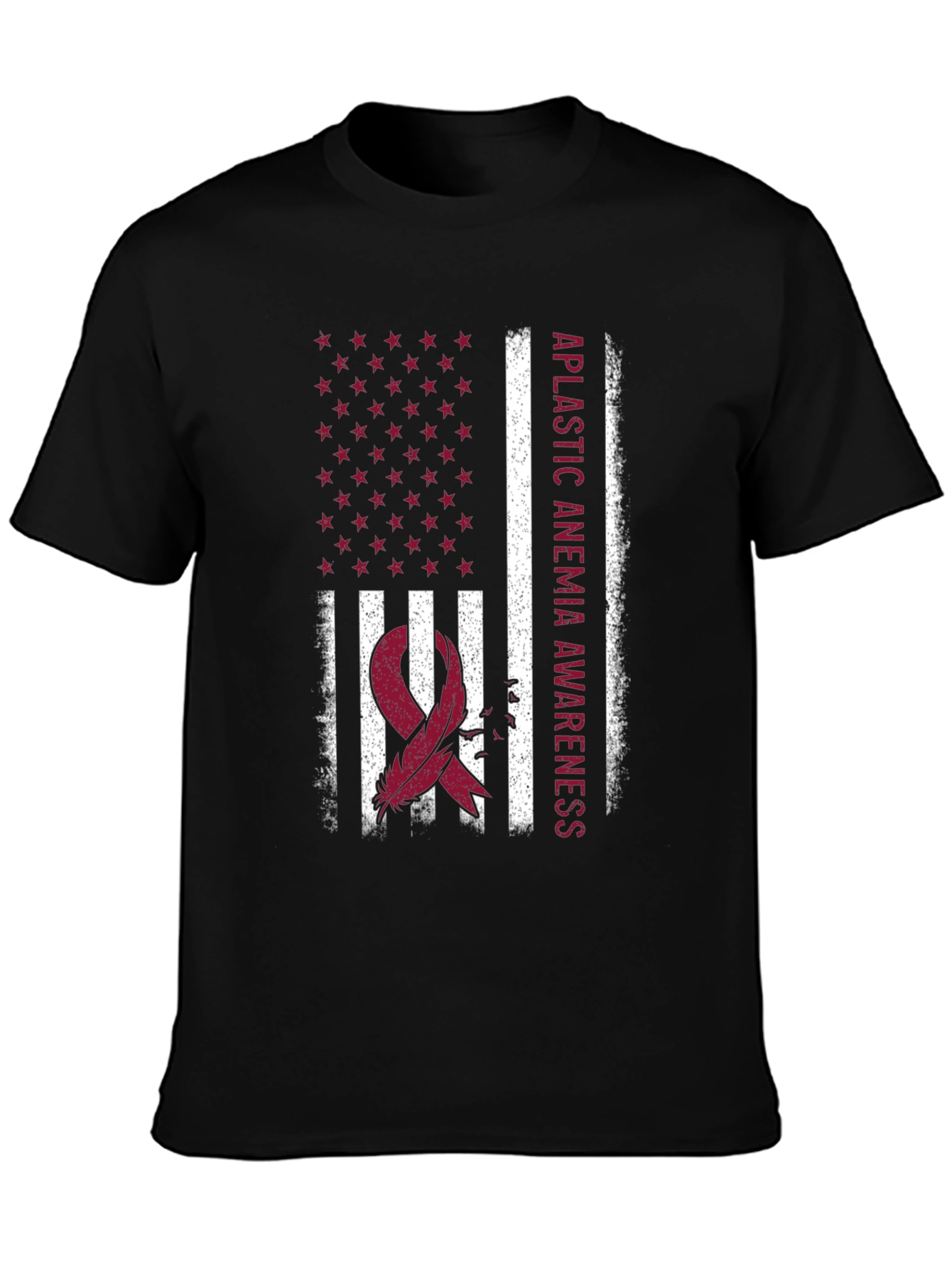 Aplastic Anemia Awareness USA Flag T-Shirt