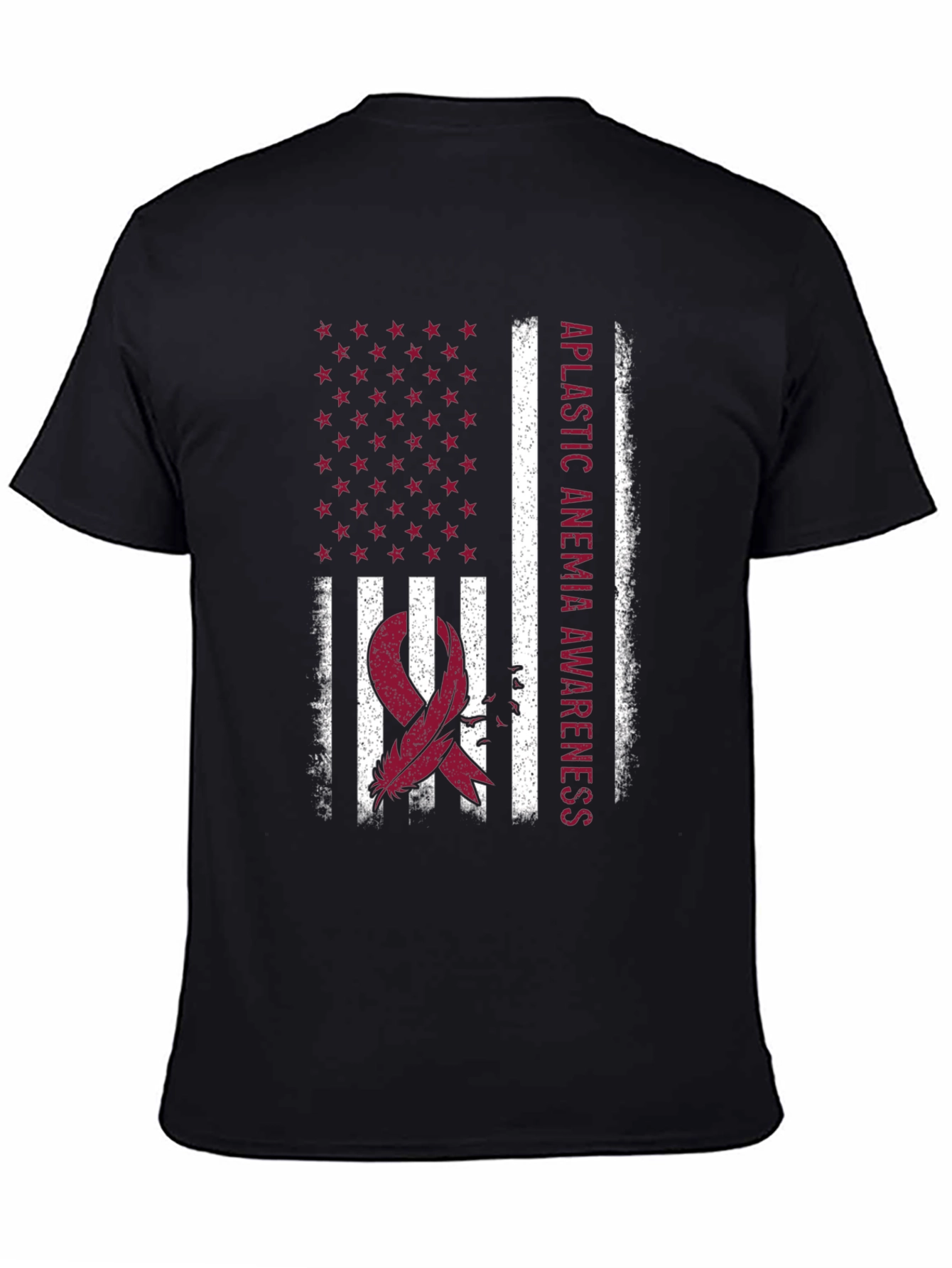Aplastic Anemia Awareness USA Flag T-Shirt