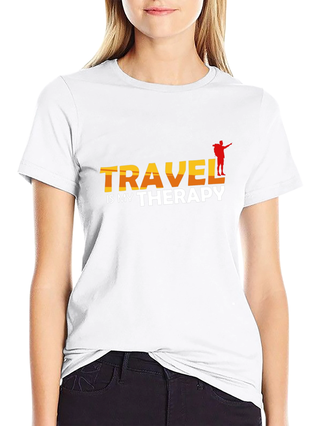 Travel Is My Therapy Black T-Shirt