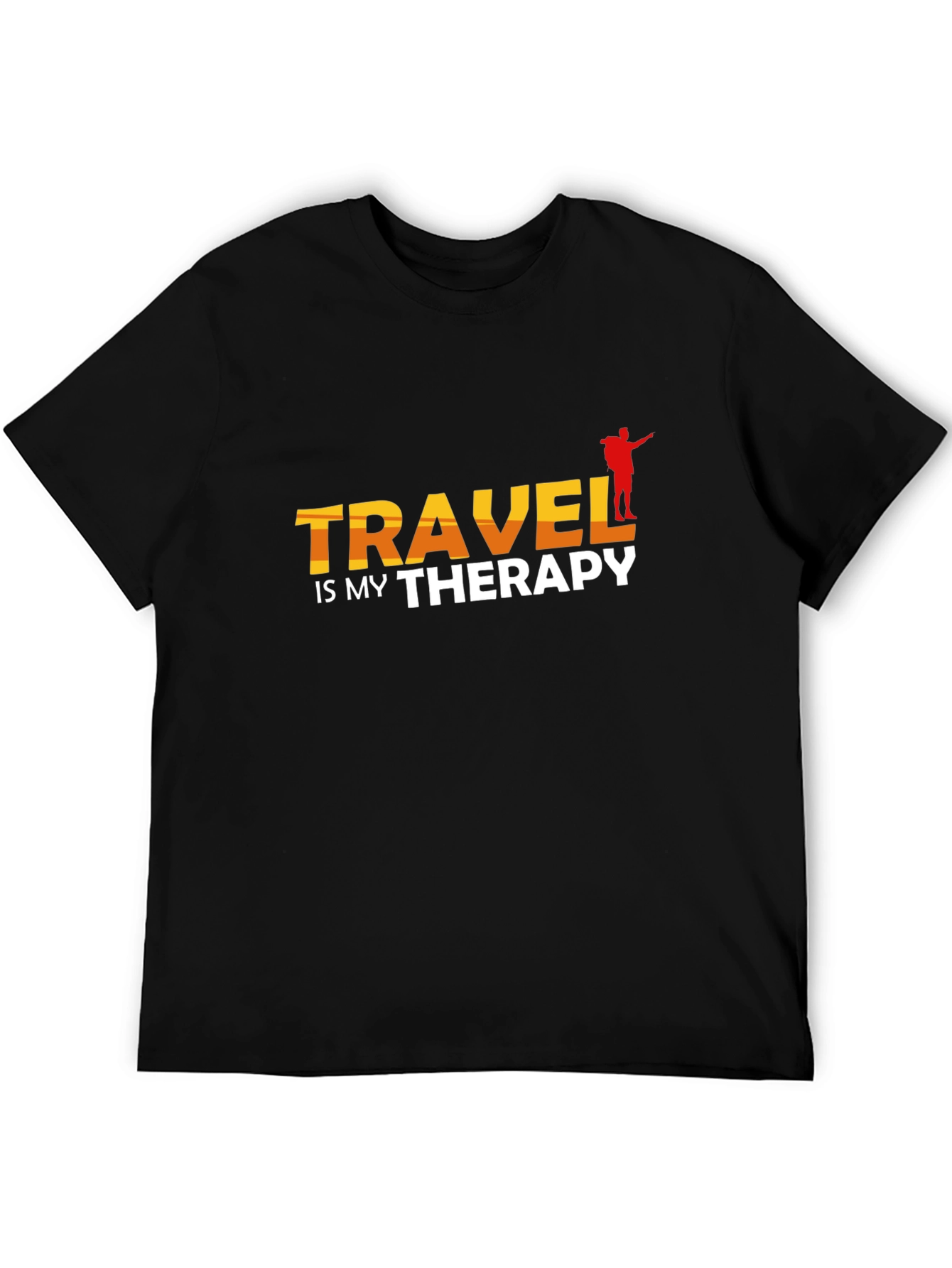 Travel Is My Therapy Black T-Shirt