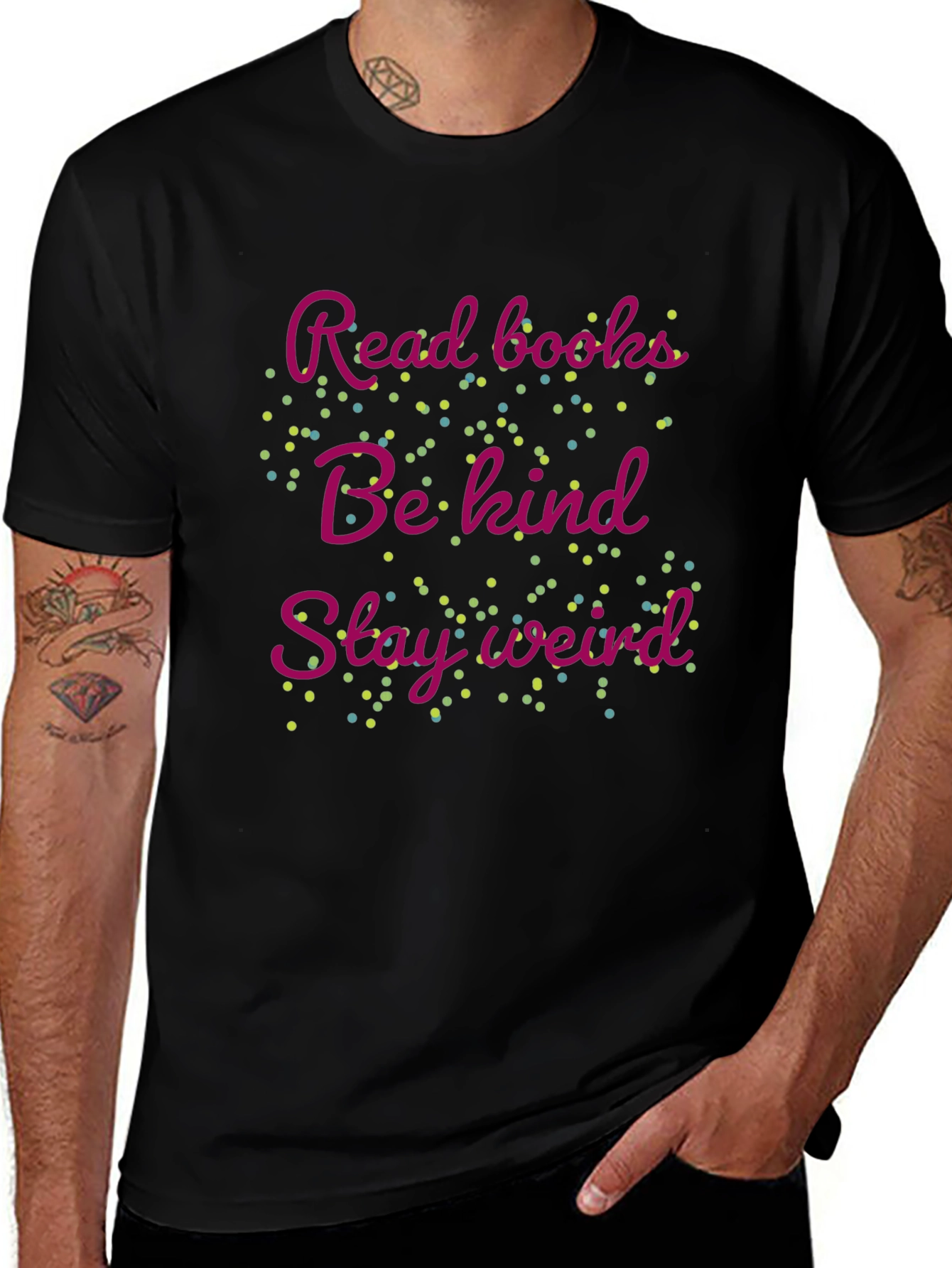Read Books Be Kind Stay Weird Graphic Tee
