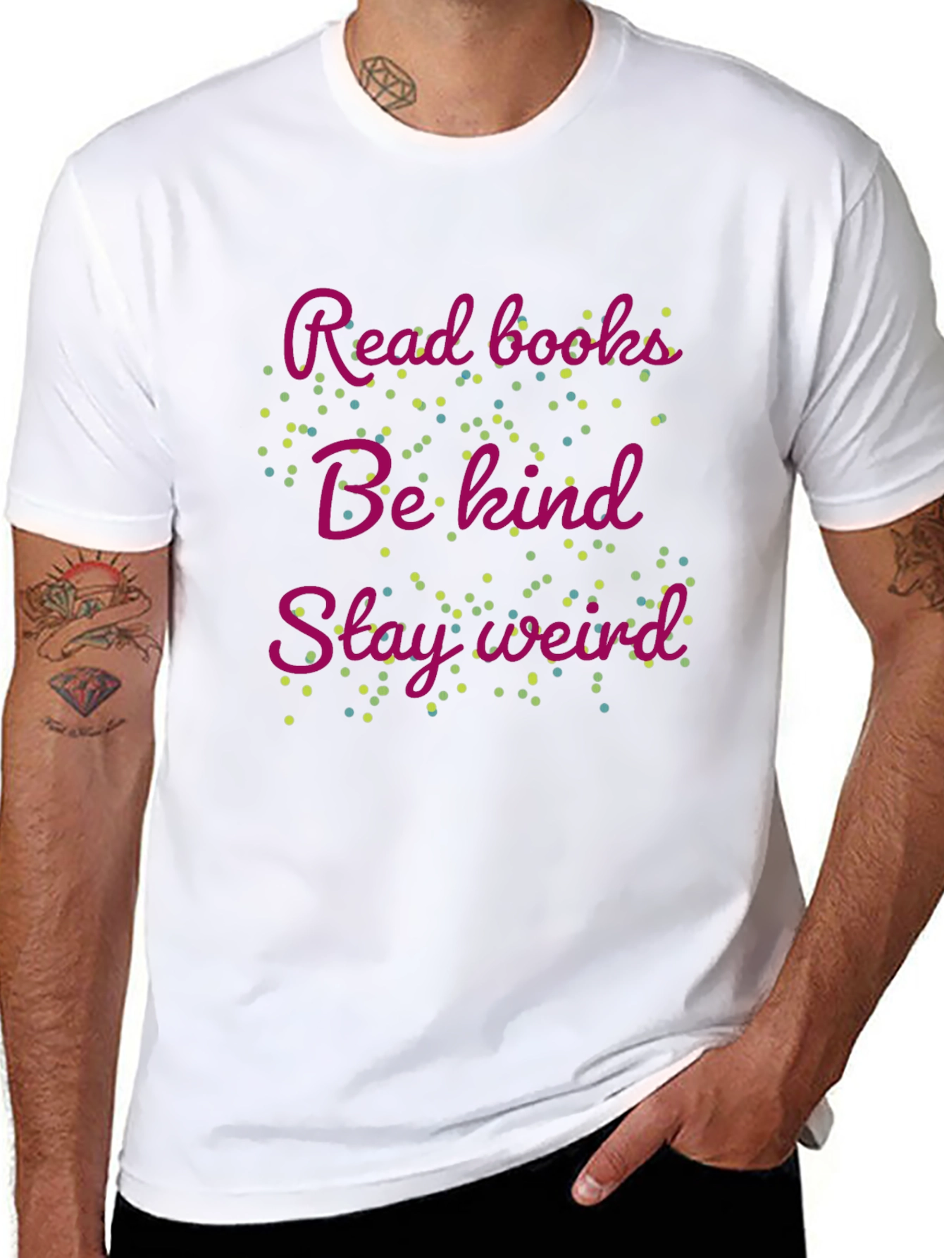 Read Books Be Kind Stay Weird Graphic Tee