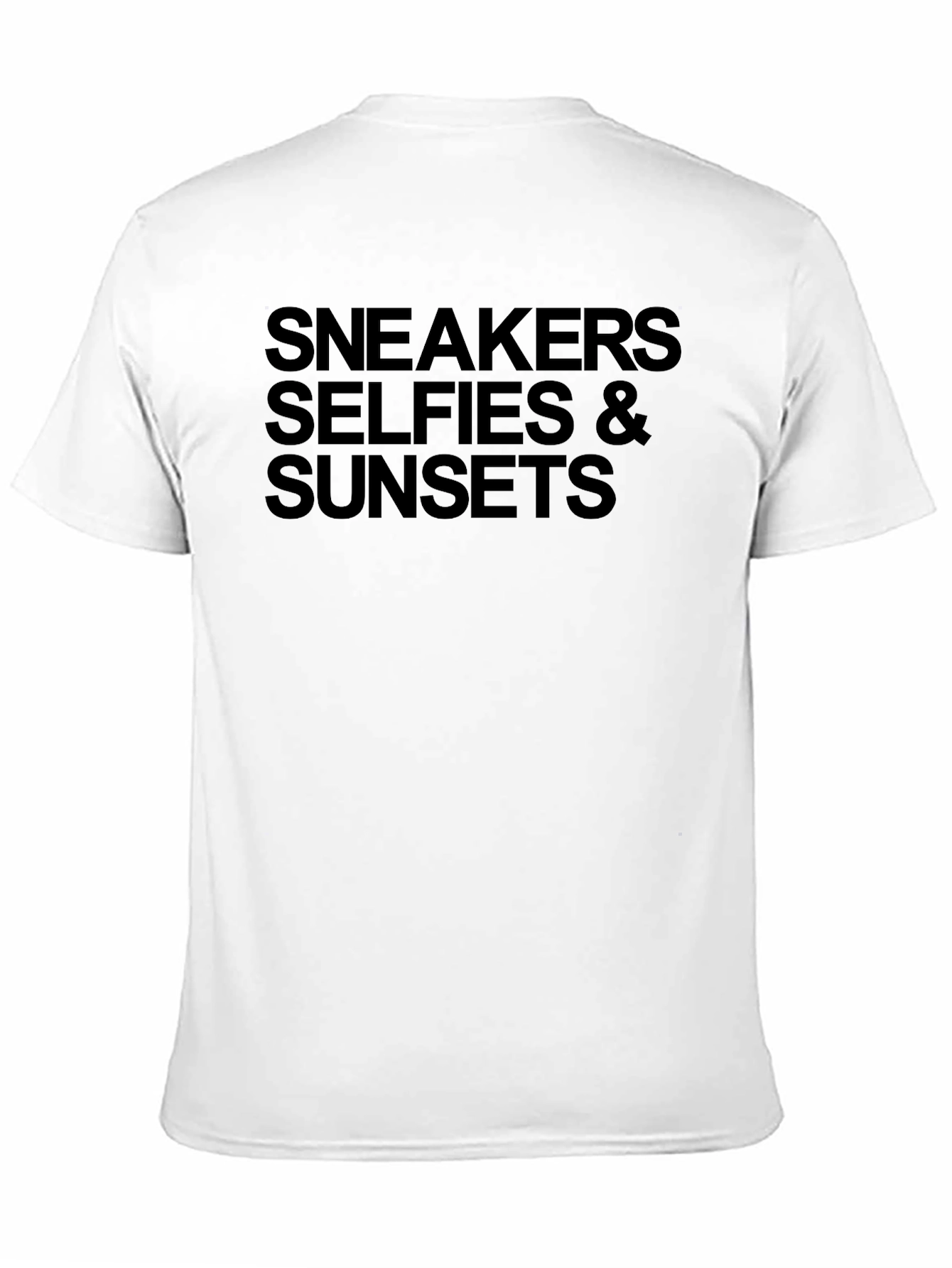 Sneakers Selfies Sunsets Black Graphic Tee