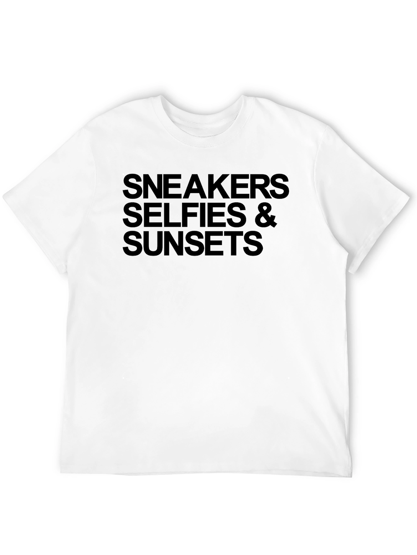 Sneakers Selfies Sunsets Black Graphic Tee