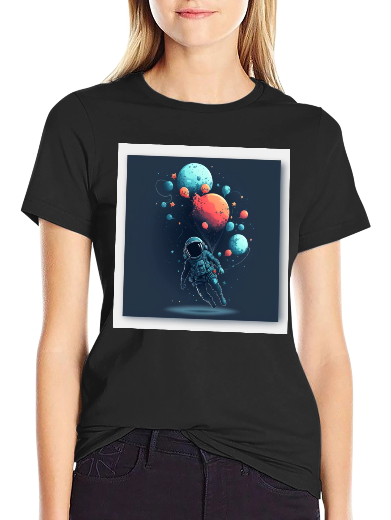 Astronaut Space Adventure Black T-Shirt