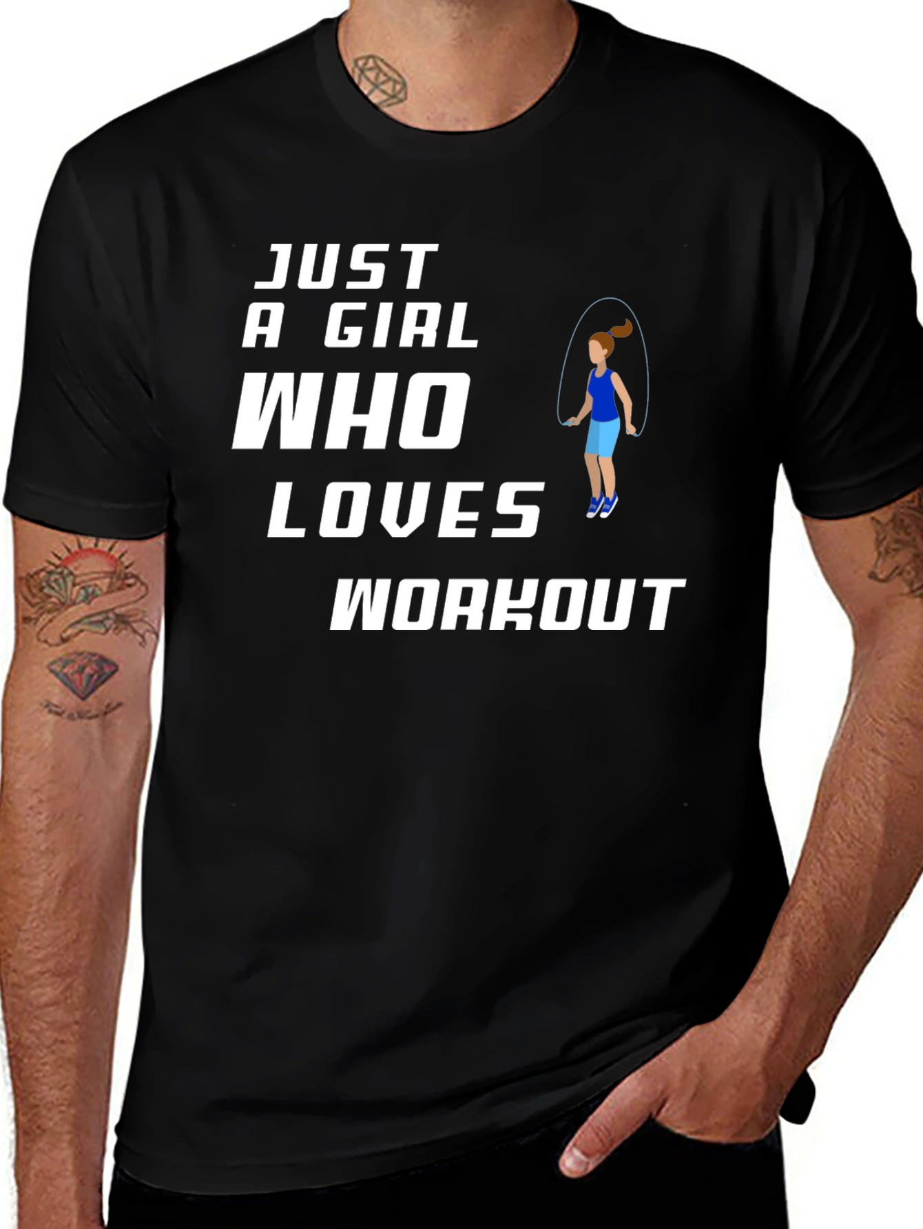 Just A Girl Who Loves Workout Graphic T-Shirt