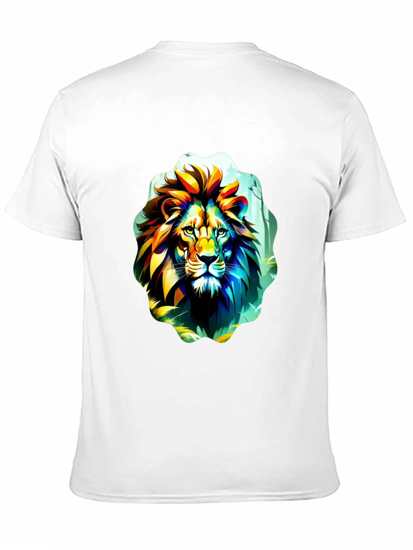 Vibrant Lion Graphic Tee - Black Cotton T-Shirt