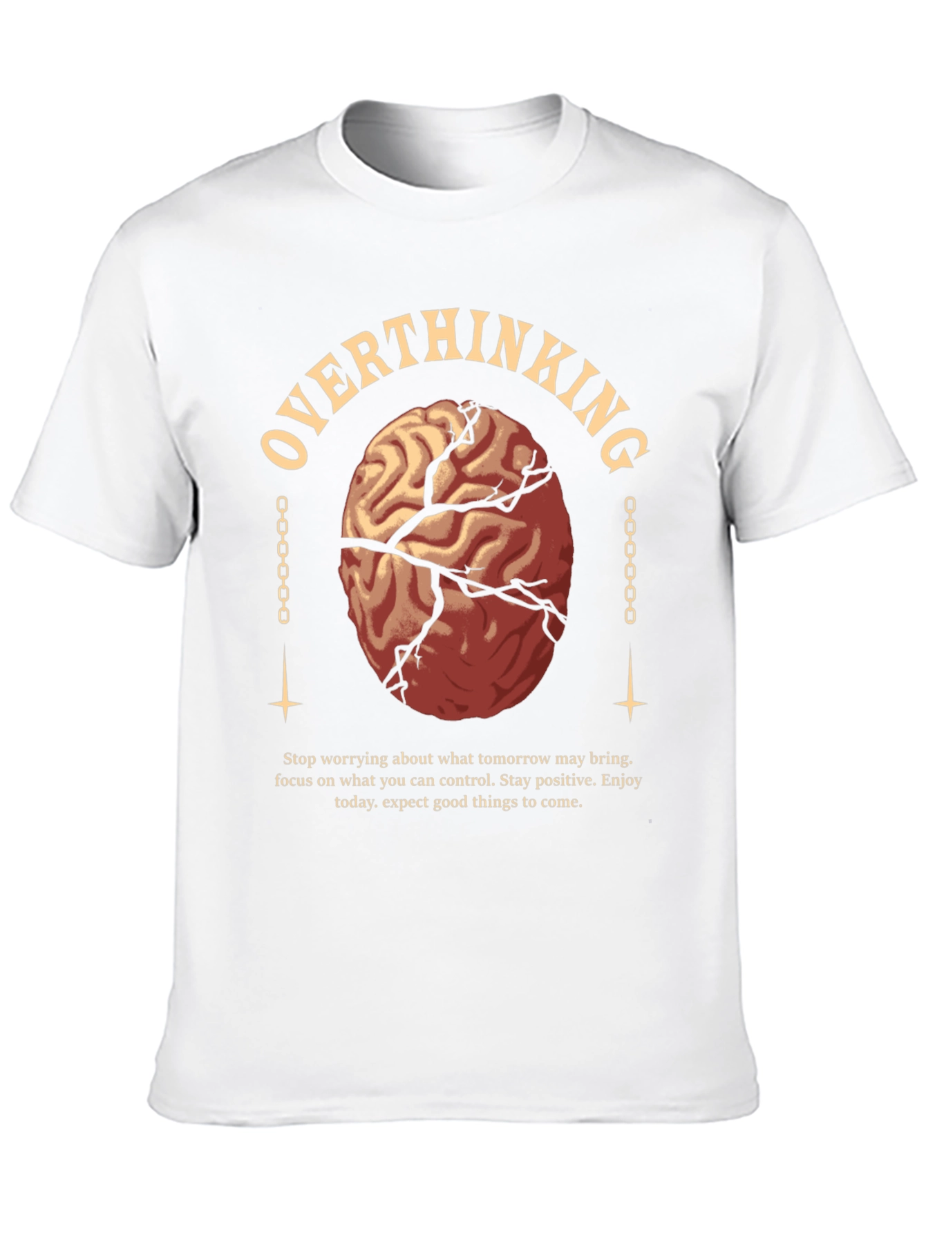 Overthinking Brain Graphic Tee - Black