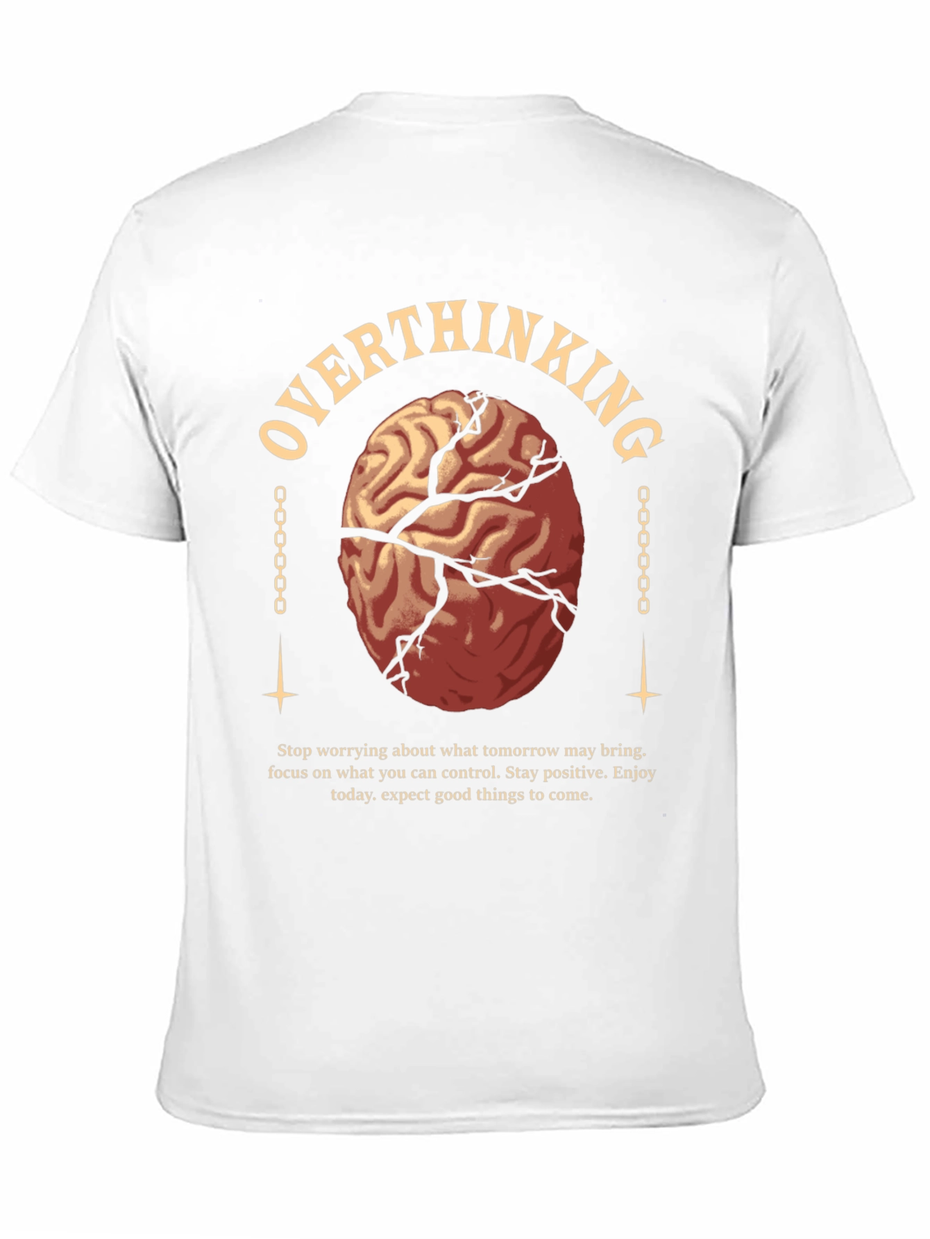 Overthinking Brain Graphic Tee - Black