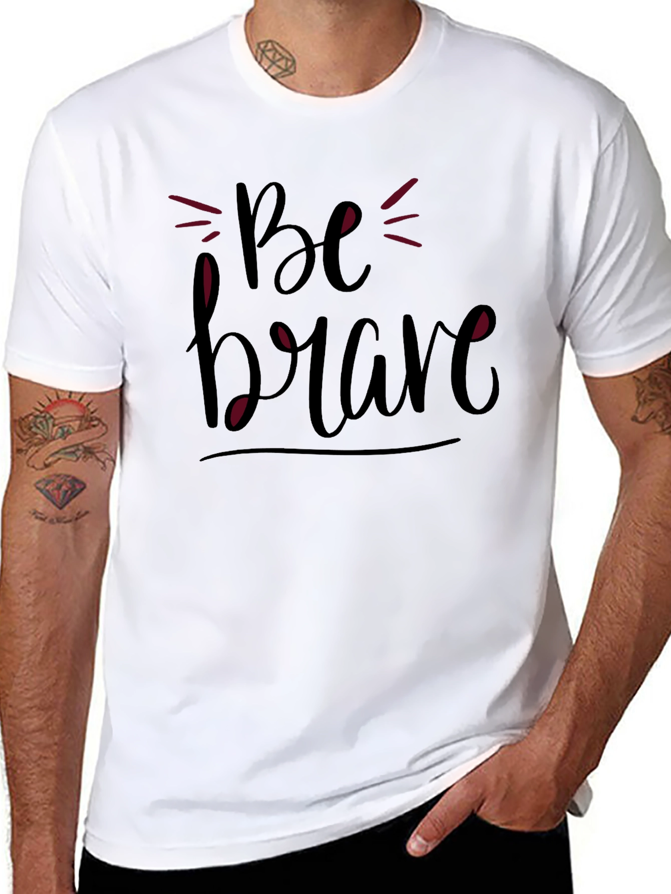 Be Brave Graphic Tee - Trendy Black T-Shirt