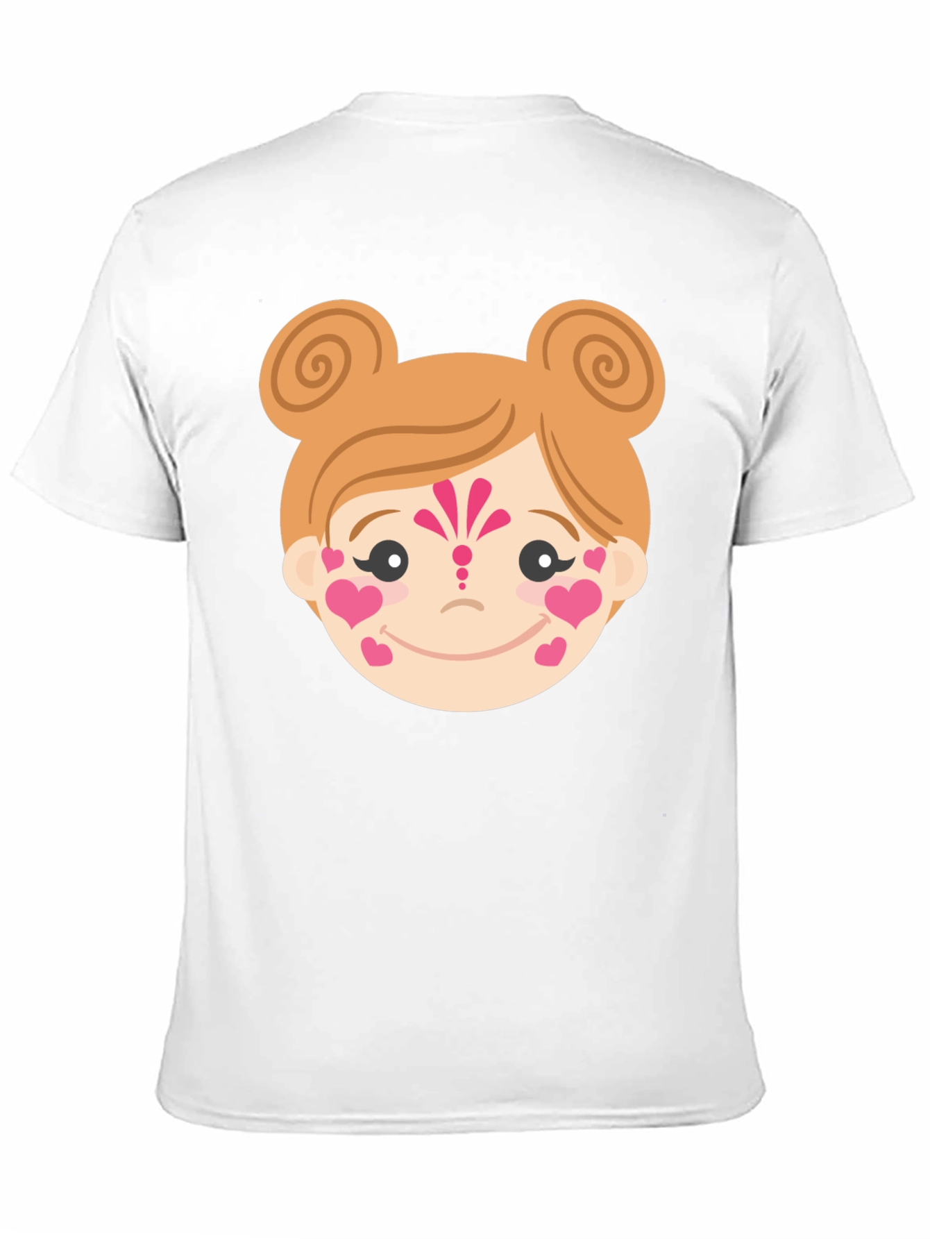 Heart Face Girl Black T-Shirt
