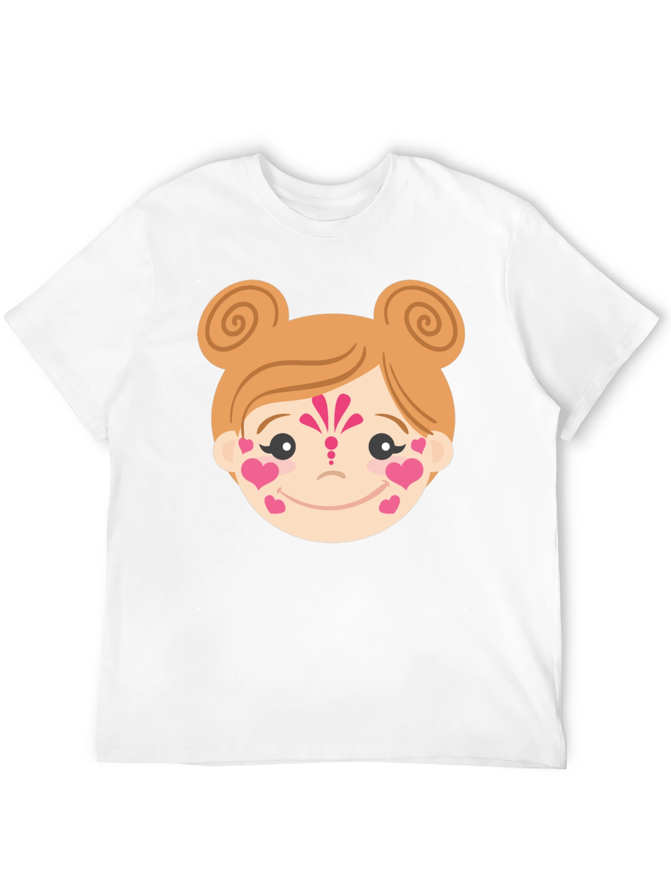 Heart Face Girl Black T-Shirt