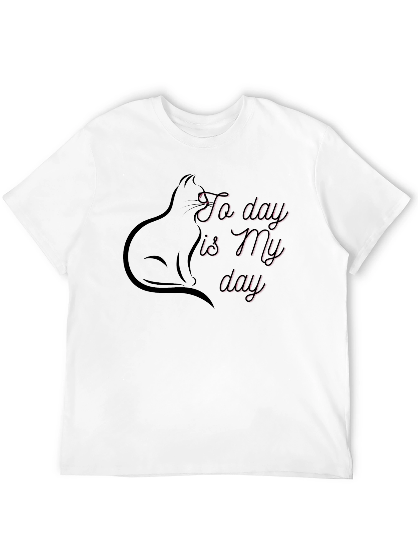 Cat Silhouette Today is My Day Graphic Tee