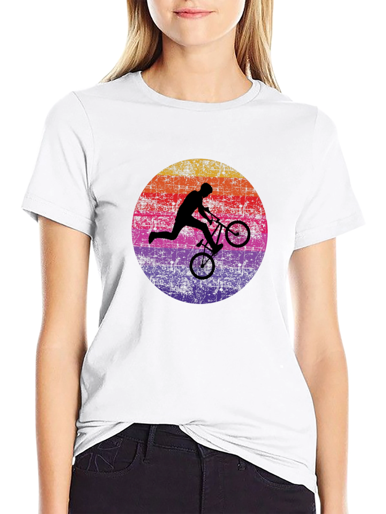 BMX Rider Sunset Graphic Tee - Cool Biking T-Shirt