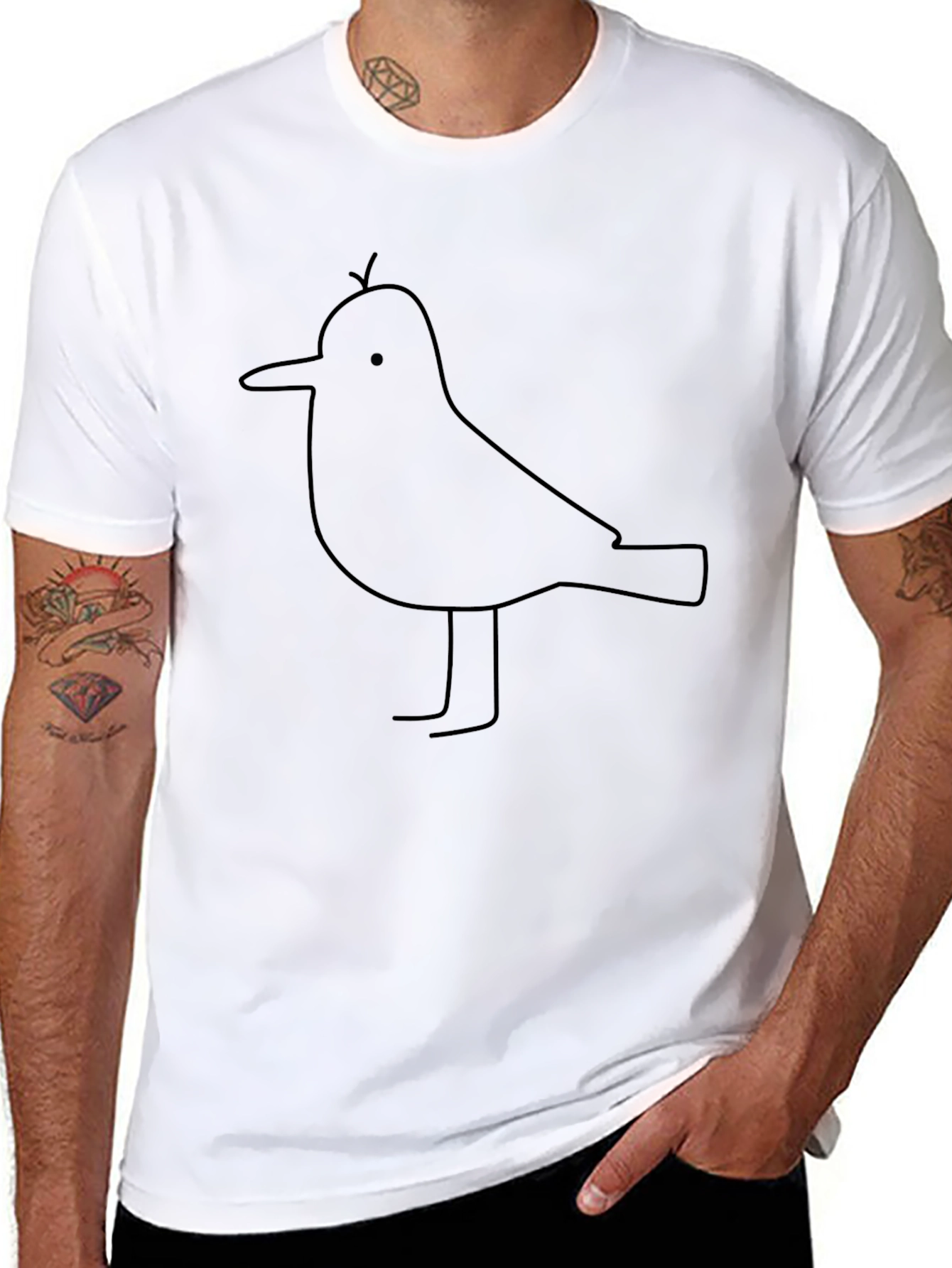 Bird Graphic Black T-Shirt