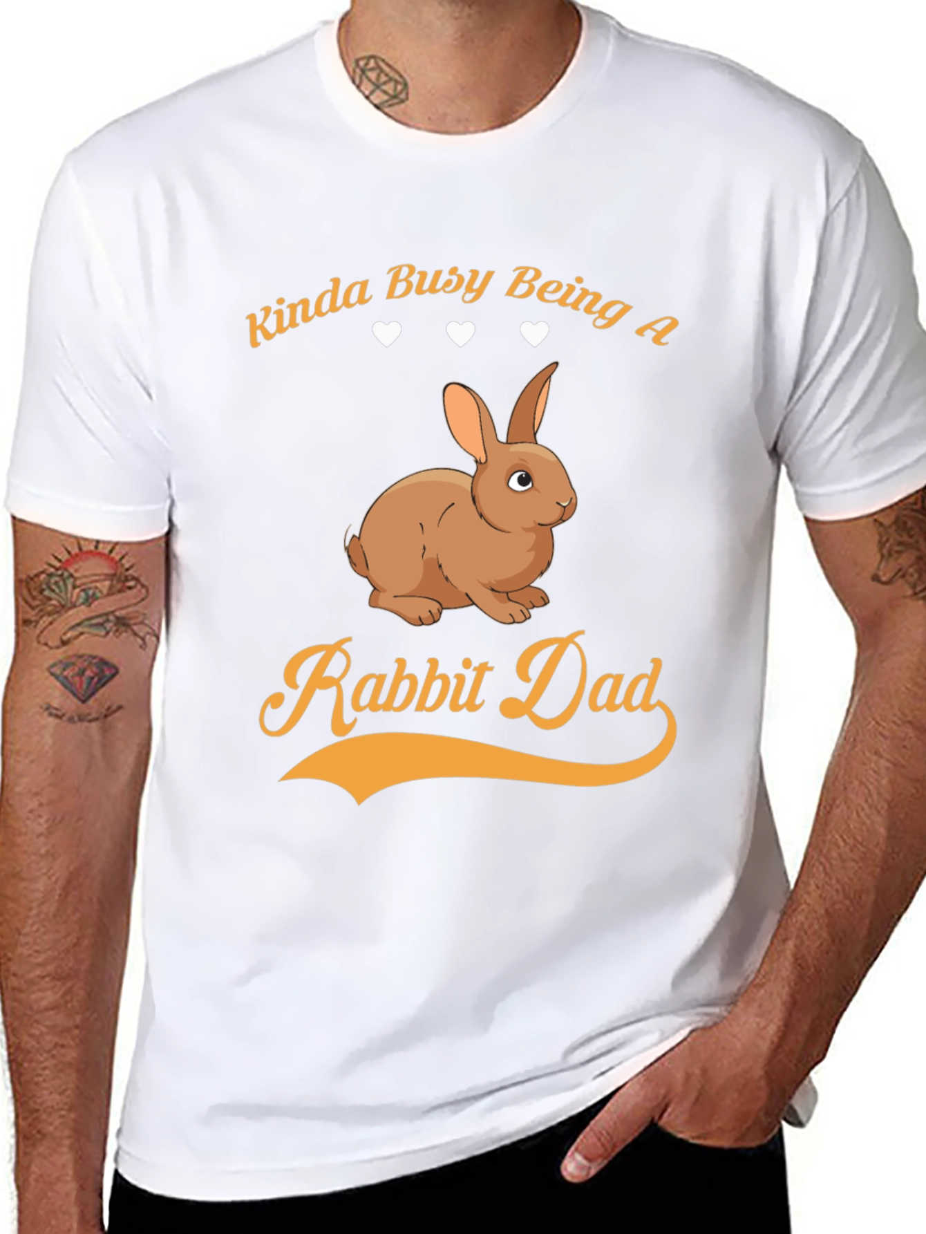 Rabbit Dad Graphic Tee - Kinda Busy T-Shirt