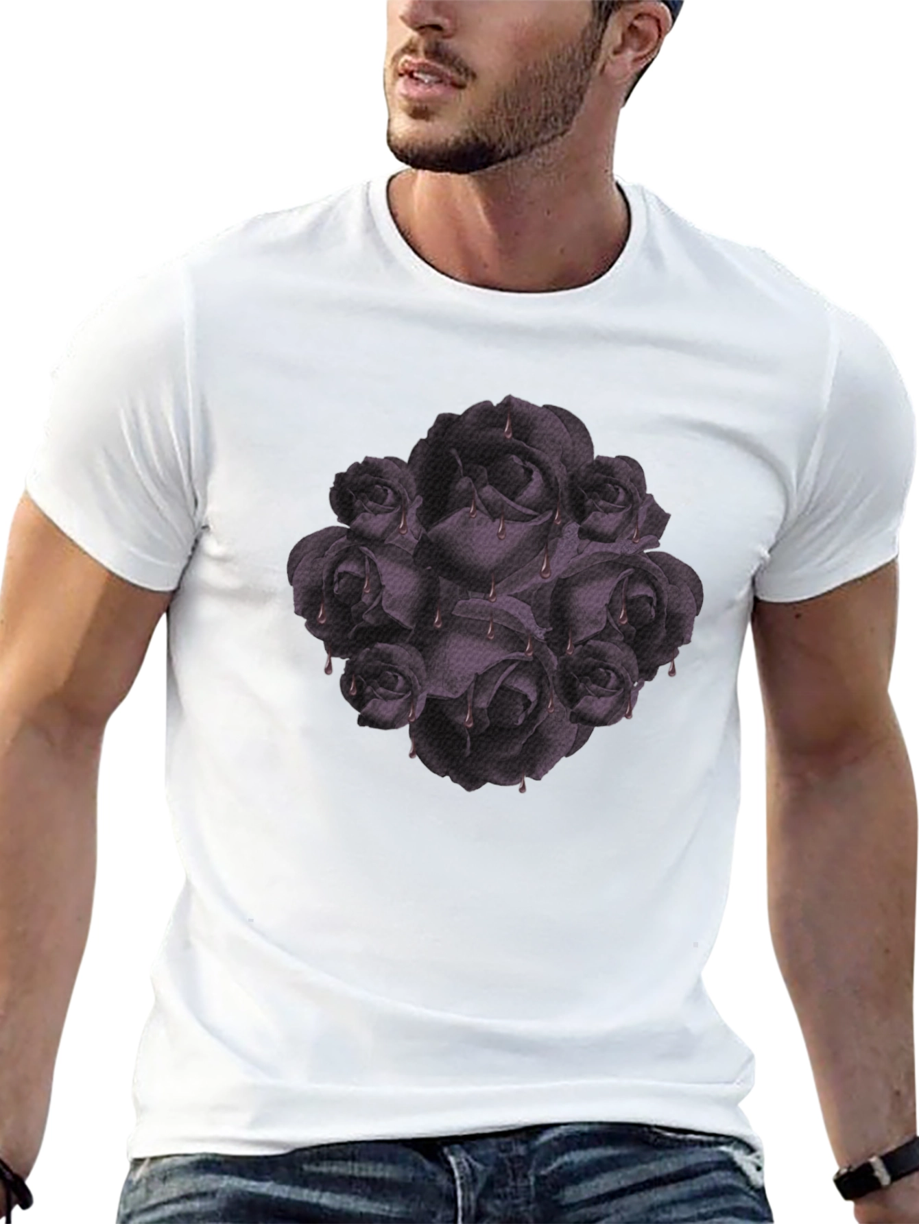 Gothic Roses T-Shirt - Dark Floral Graphic Tee