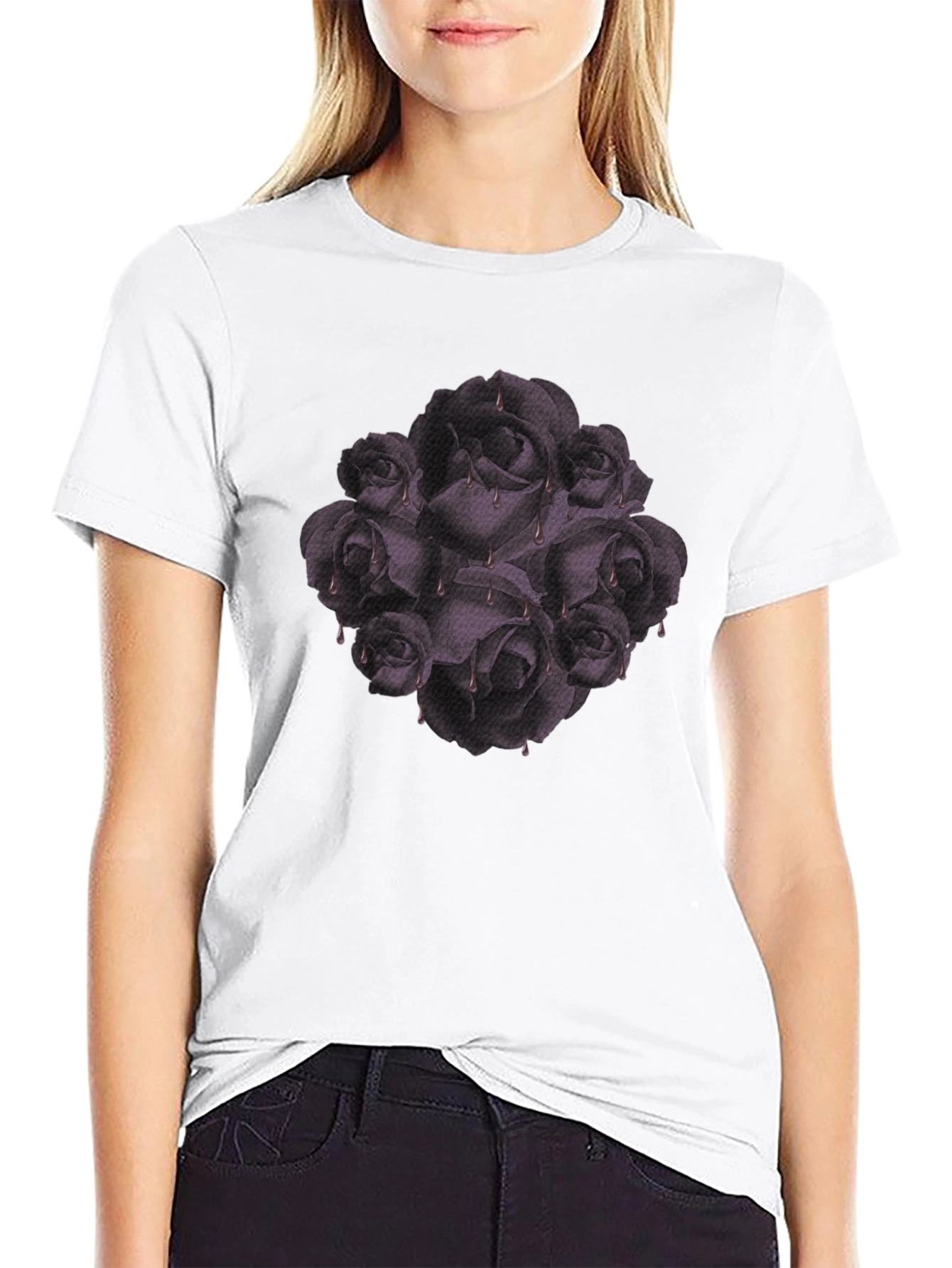Gothic Roses T-Shirt - Dark Floral Graphic Tee