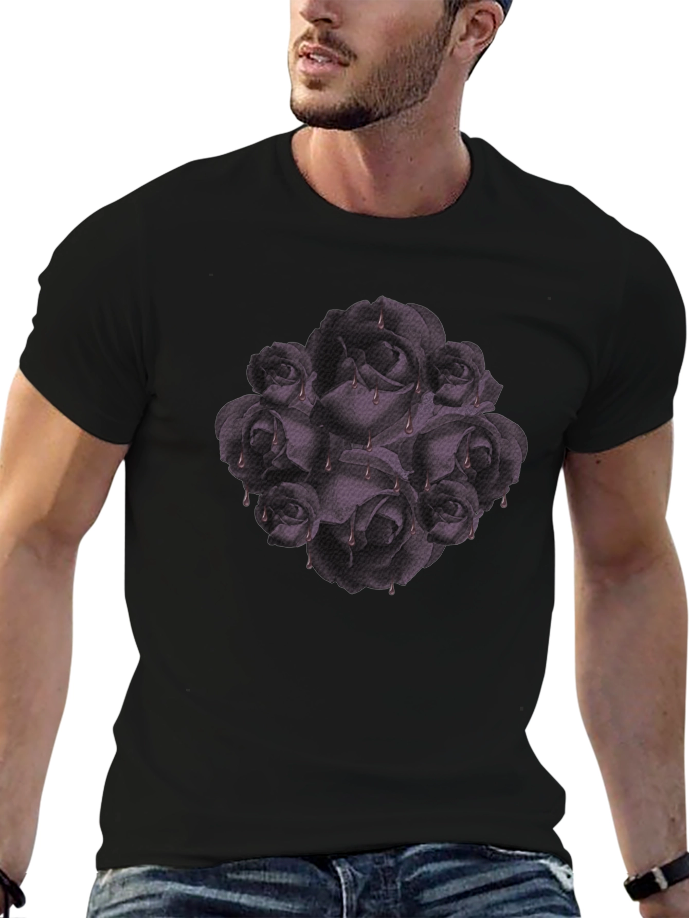 Gothic Roses T-Shirt - Dark Floral Graphic Tee