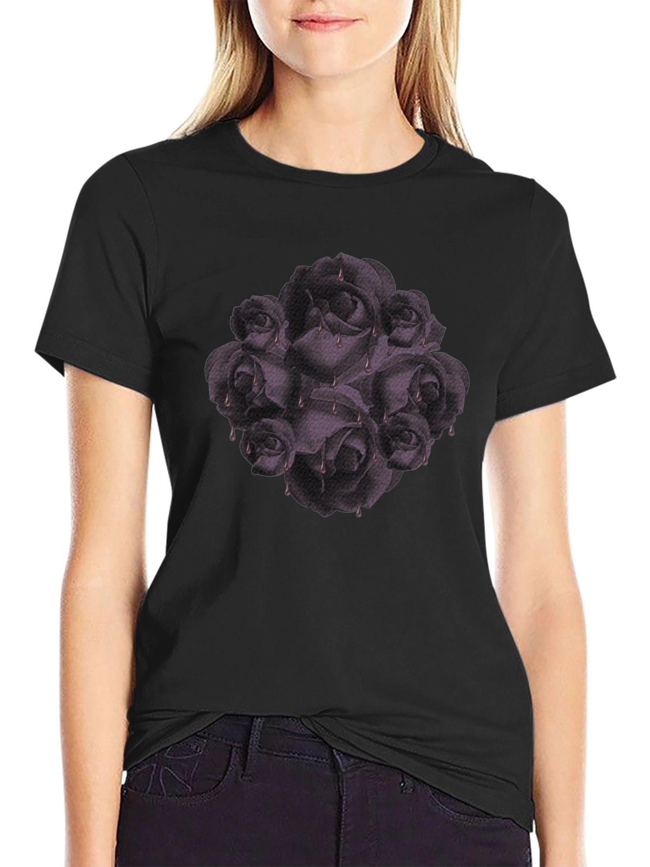 Gothic Roses T-Shirt - Dark Floral Graphic Tee