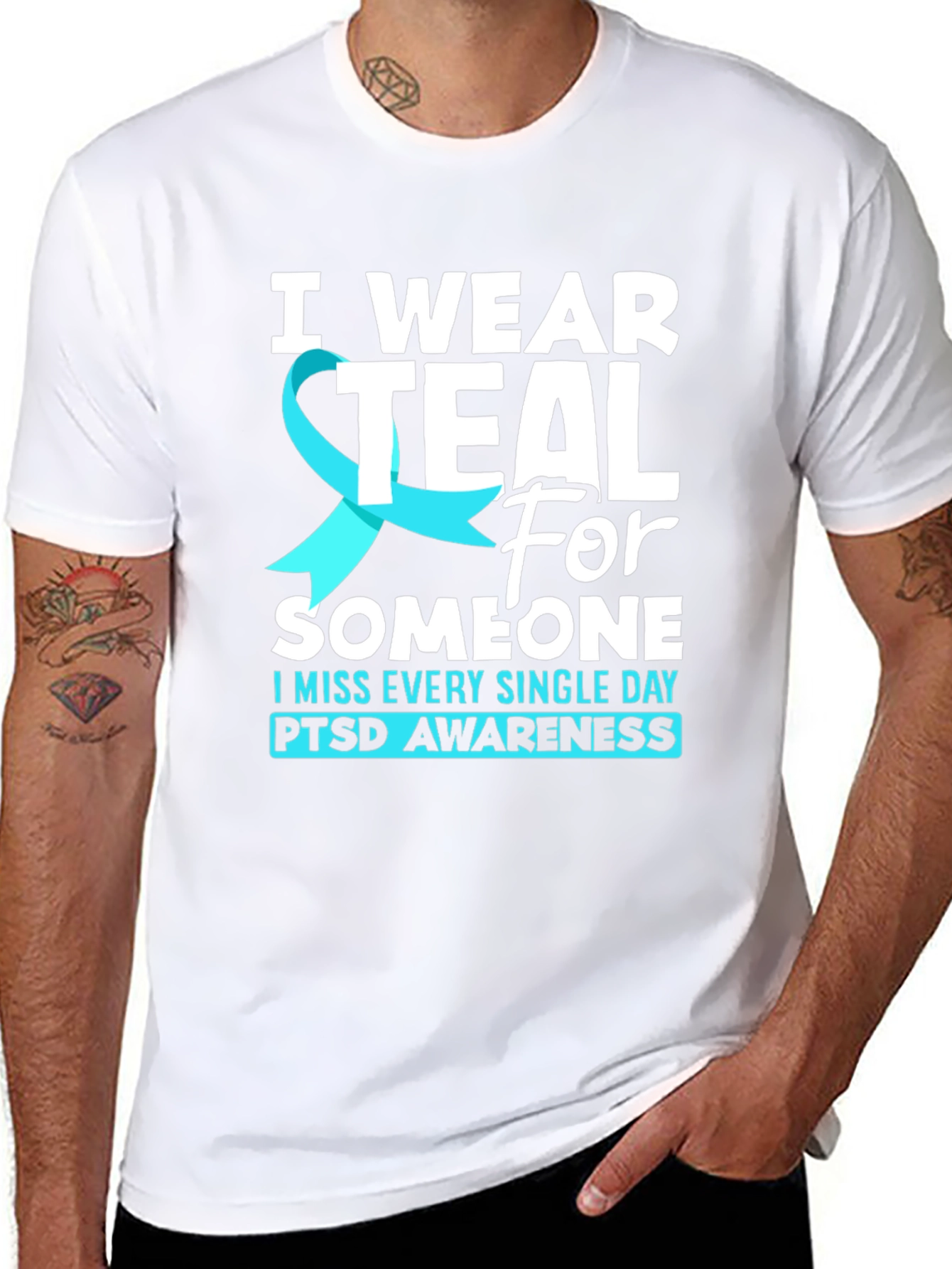 I Wear Teal PTSD Awareness T-Shirt