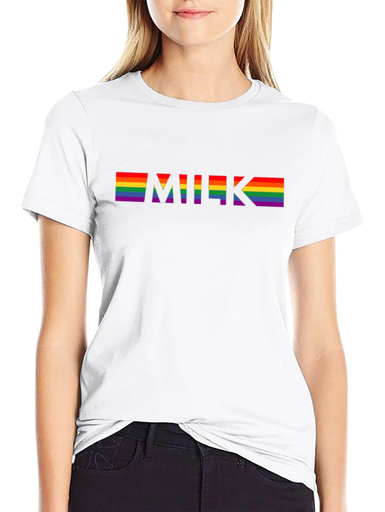 LGBTQ+ Pride Rainbow MILK Graphic Tee - Black