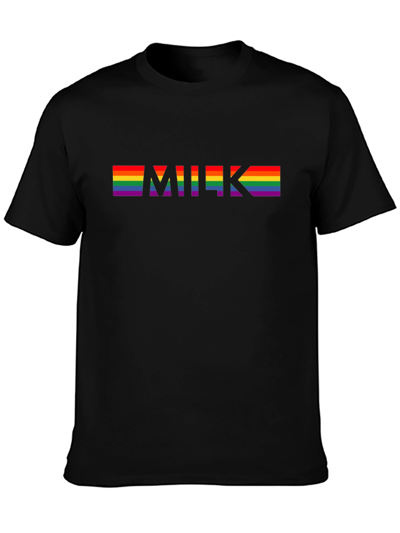 LGBTQ+ Pride Rainbow MILK Graphic Tee - Black