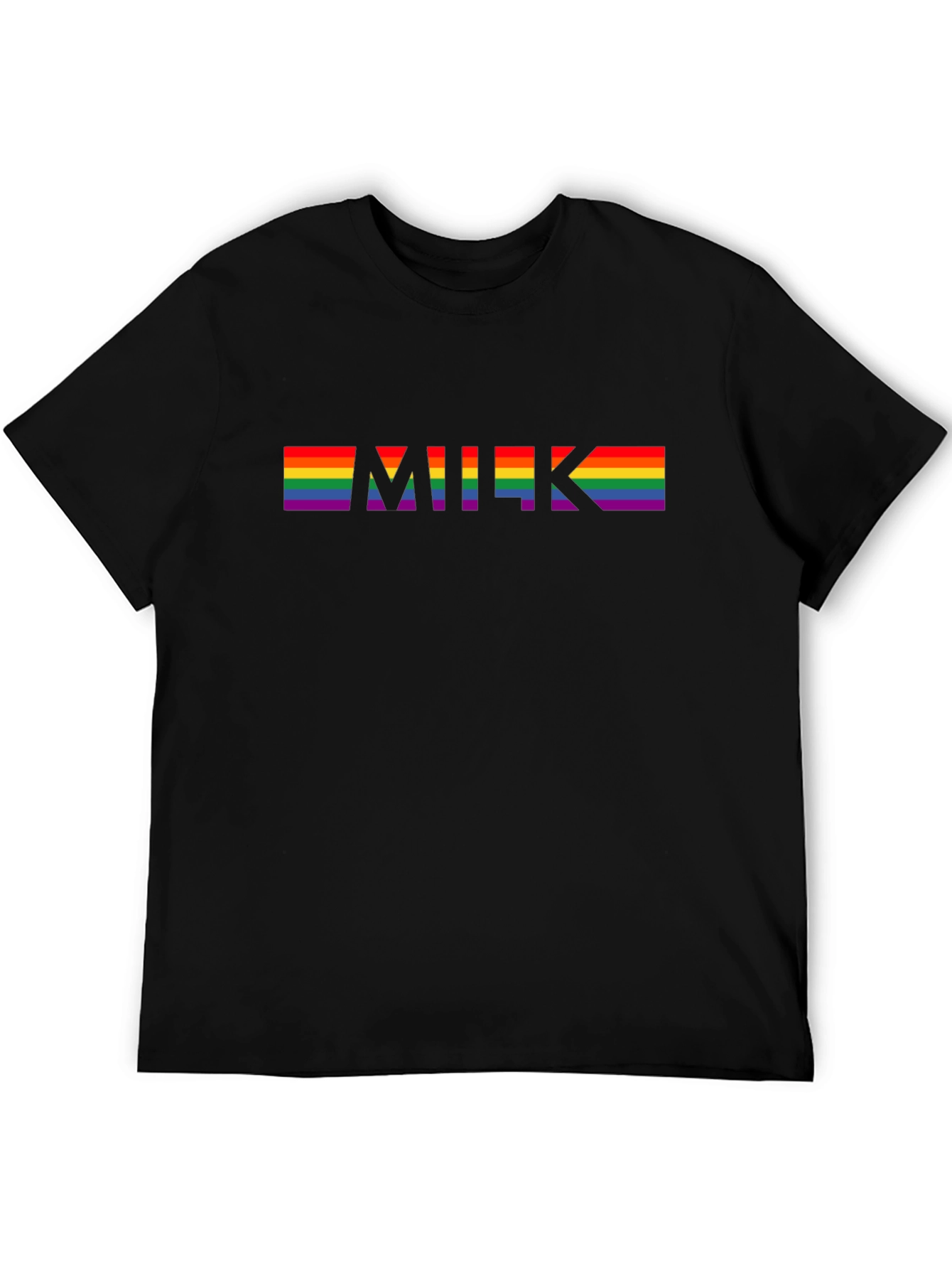 LGBTQ+ Pride Rainbow MILK Graphic Tee - Black