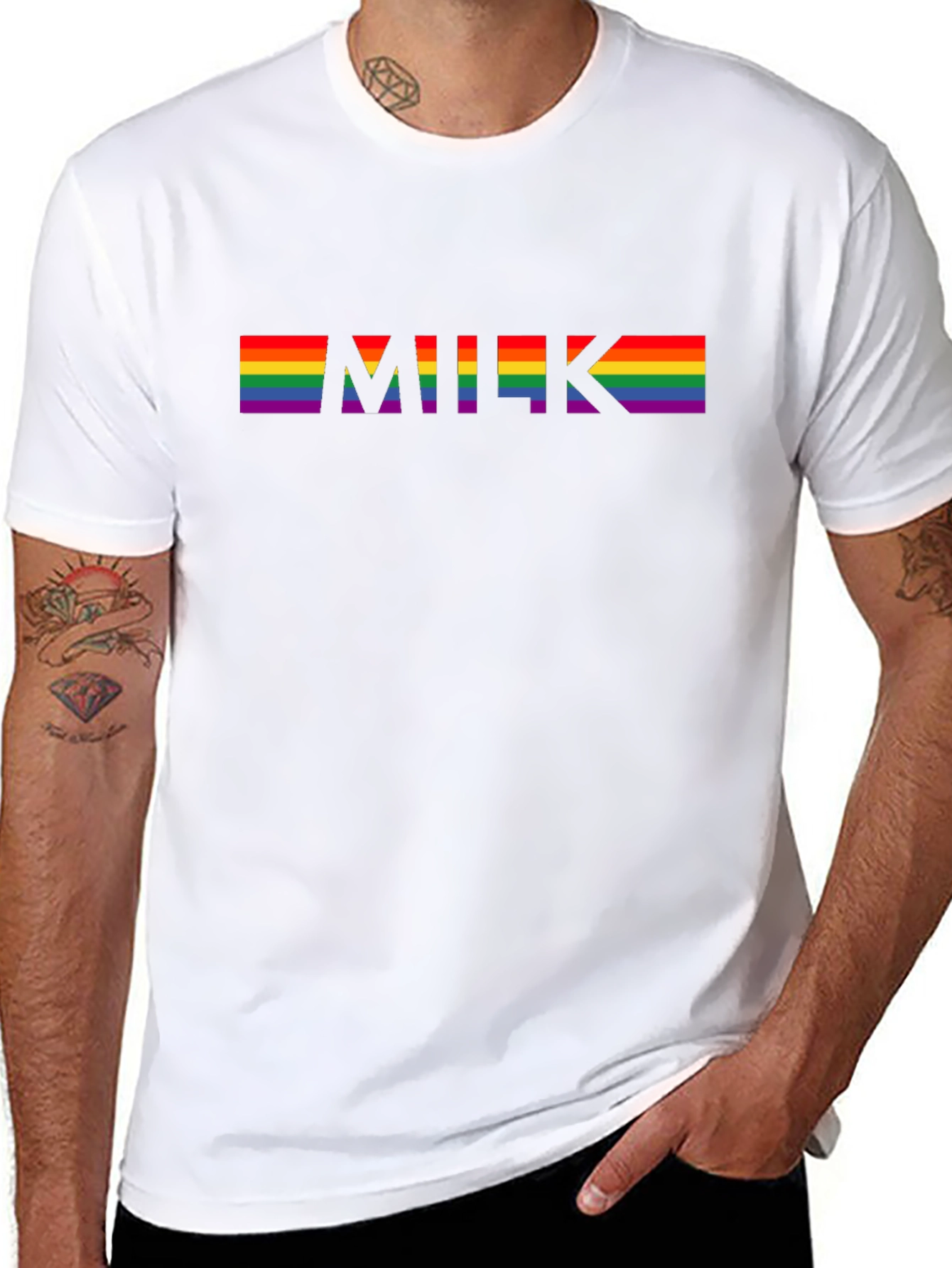 LGBTQ+ Pride Rainbow MILK Graphic Tee - Black