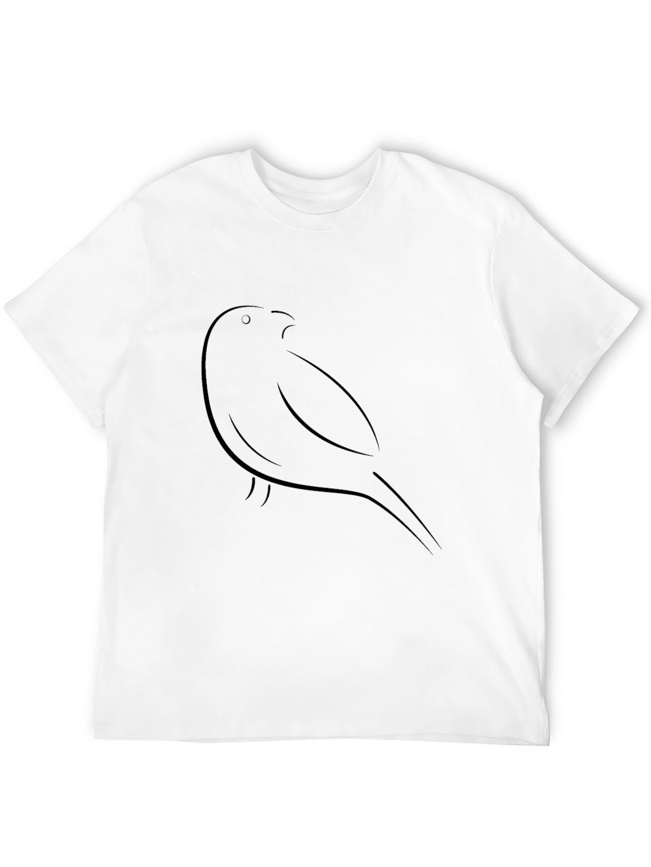 Minimalist Bird Outline Black T-Shirt
