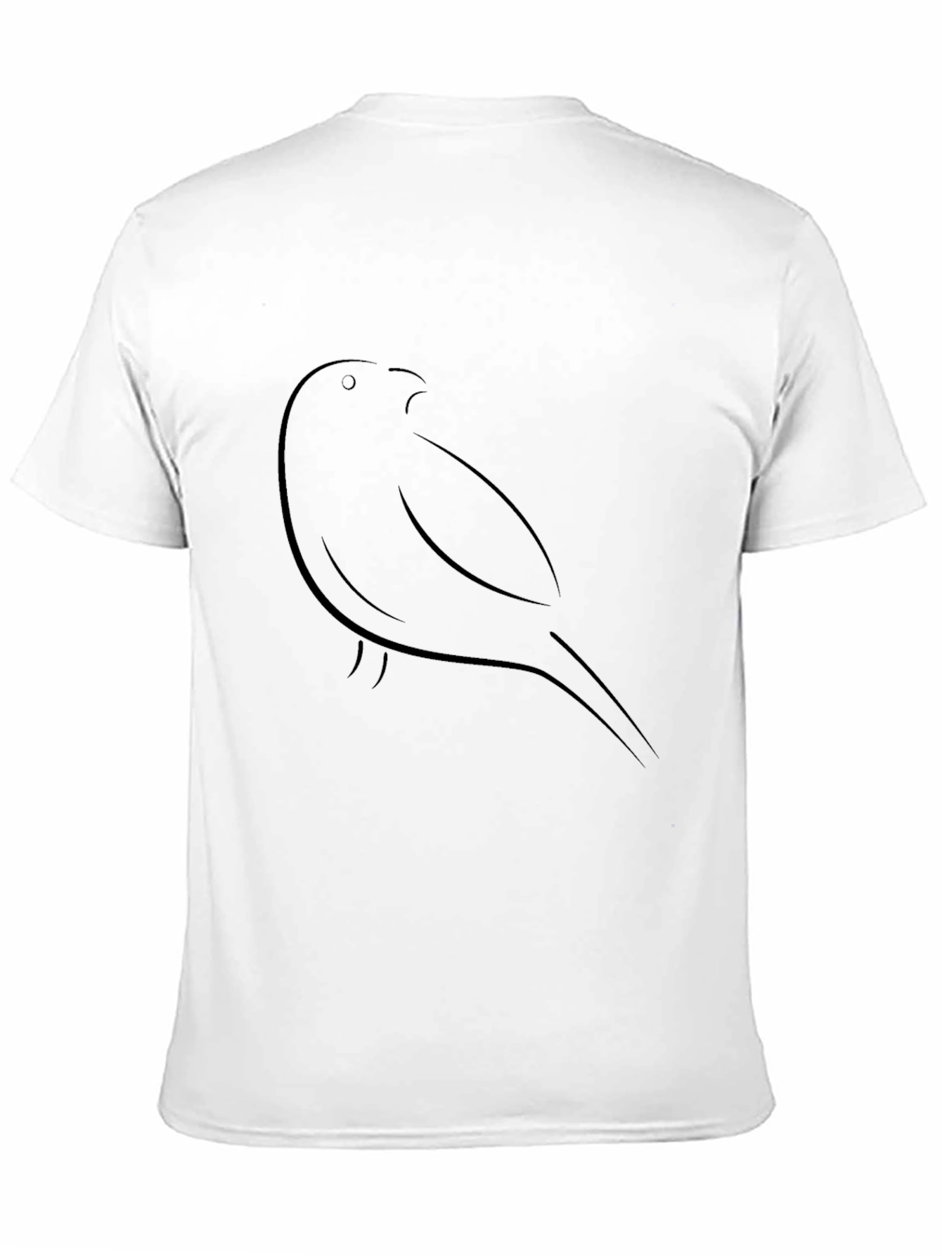 Minimalist Bird Outline Black T-Shirt
