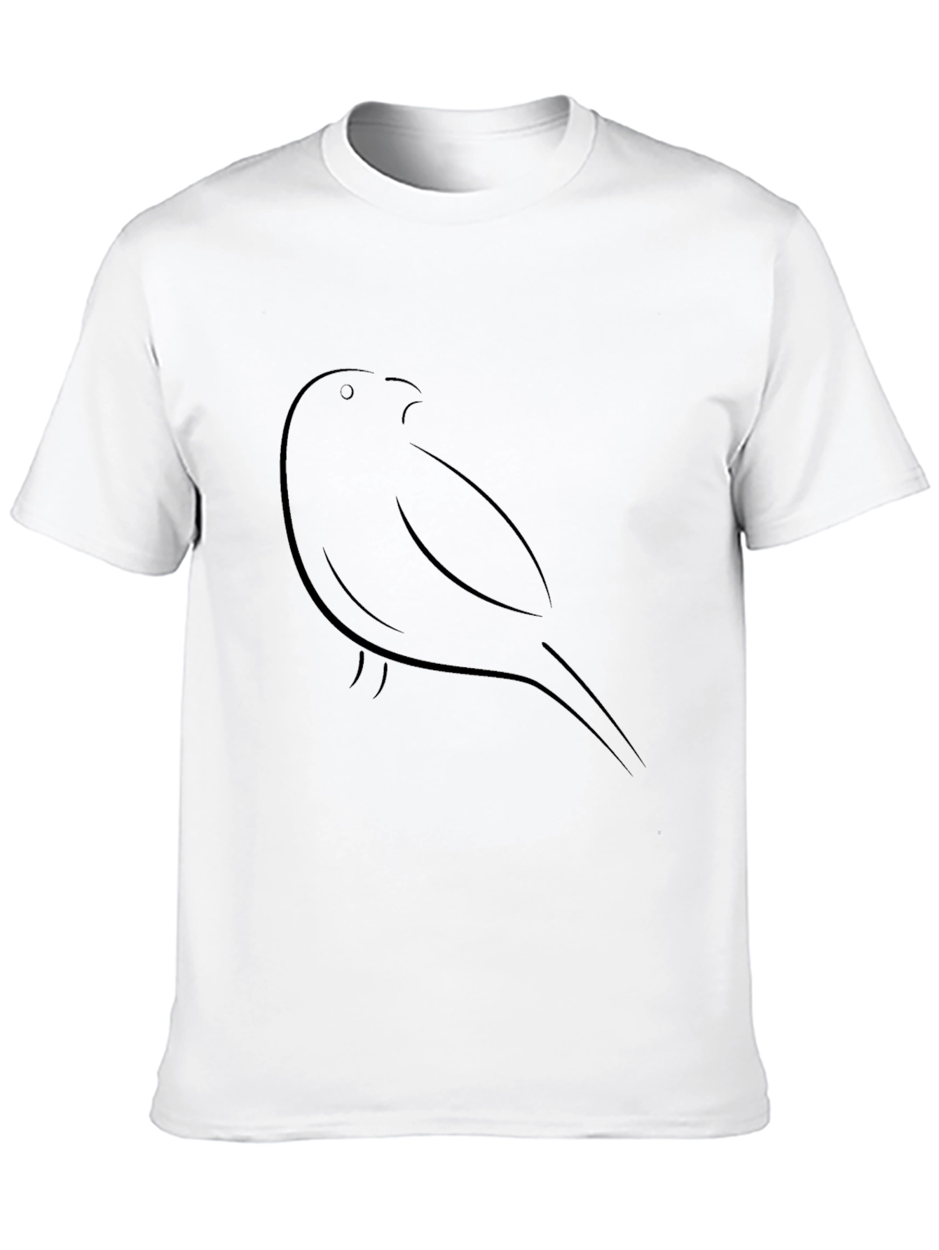 Minimalist Bird Outline Black T-Shirt