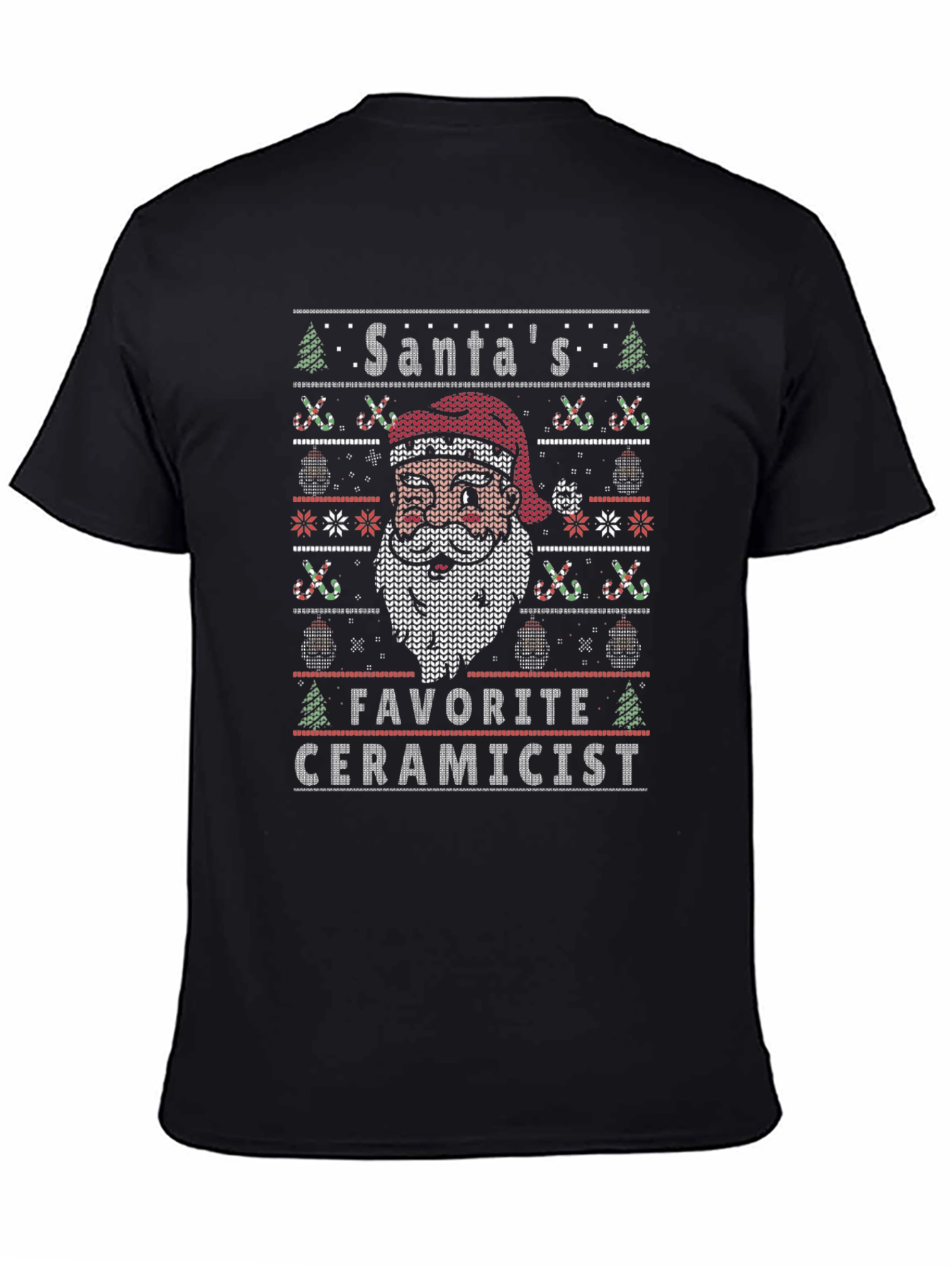 Santas Favorite Ceramicist Ugly Christmas Knit T-Shirt