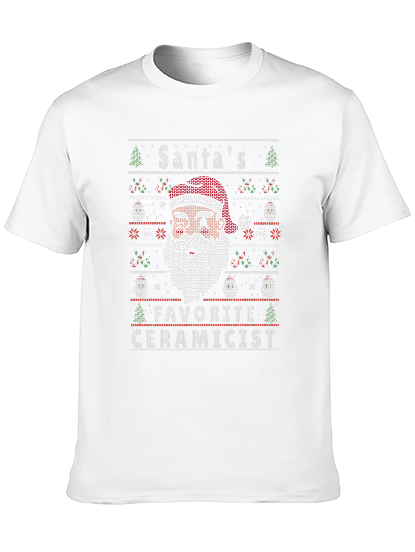 Santas Favorite Ceramicist Ugly Christmas Knit T-Shirt