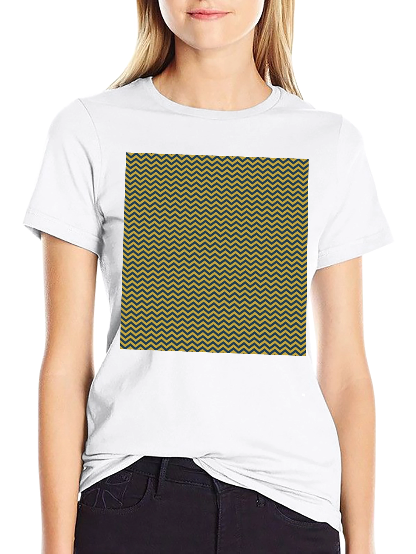 Chevron Pattern Black T-Shirt