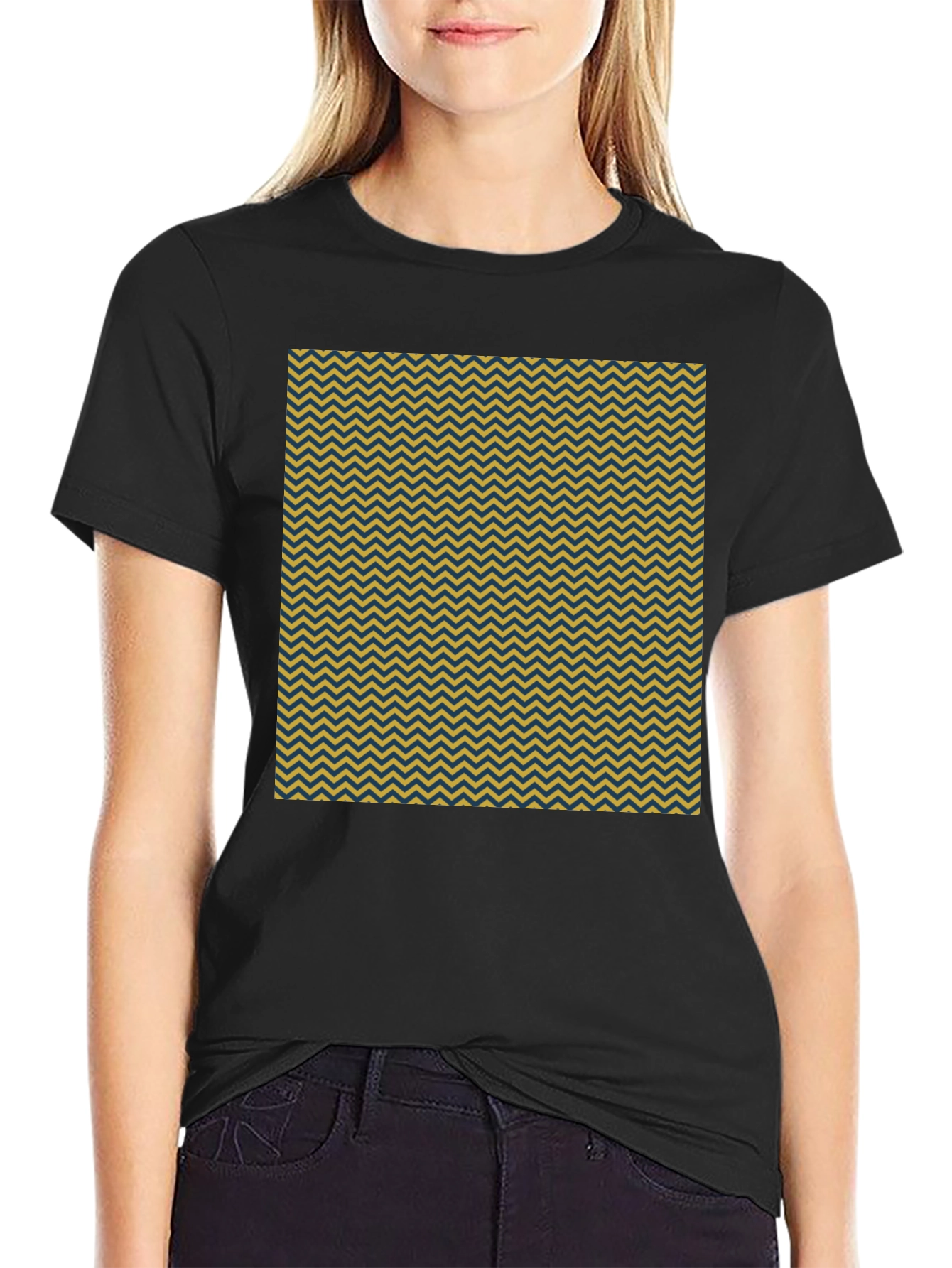 Chevron Pattern Black T-Shirt
