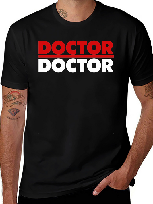 Doctor Red White Graphic Print T-Shirt