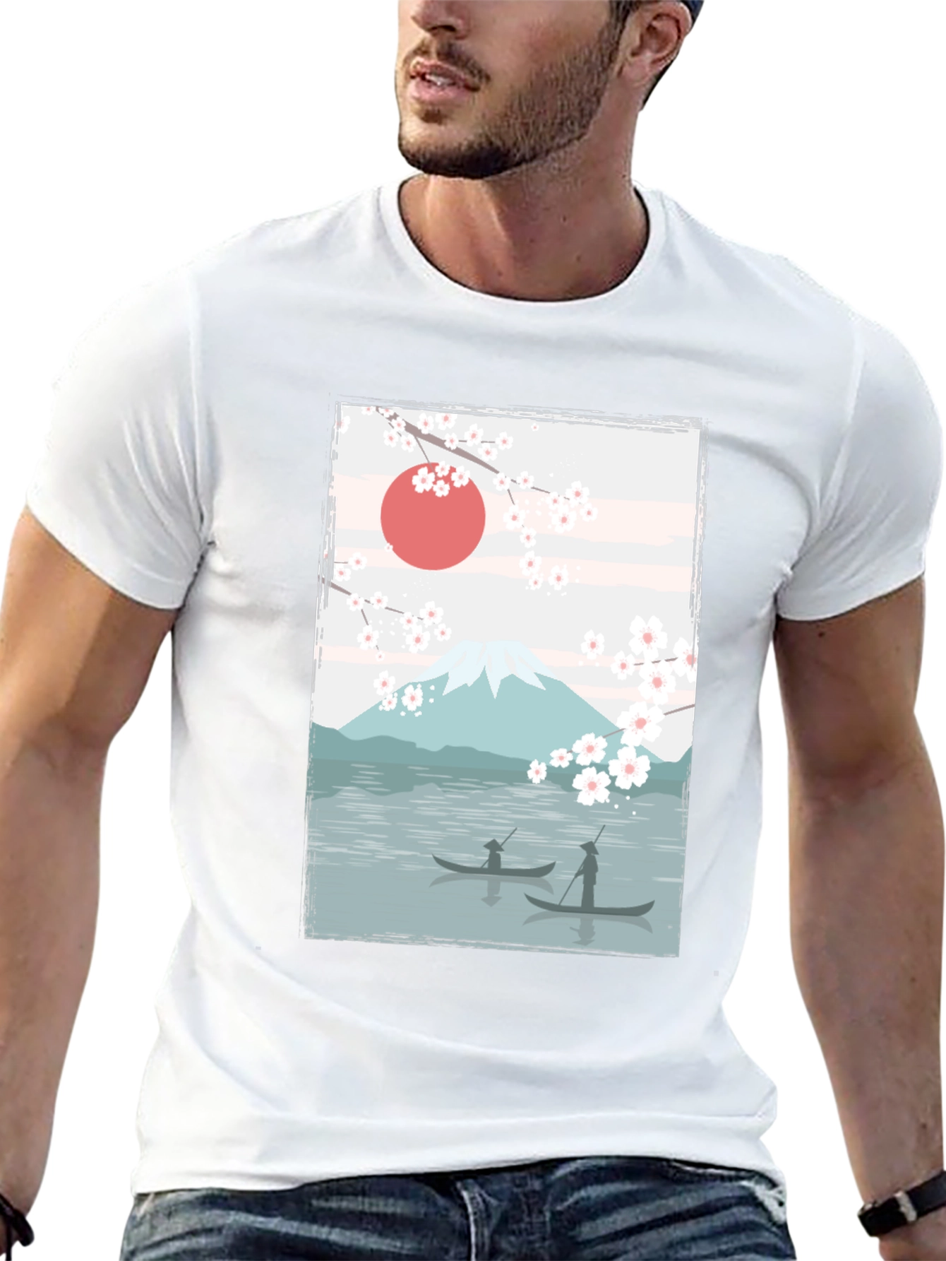 Japanese Scenery Graphic T-Shirt