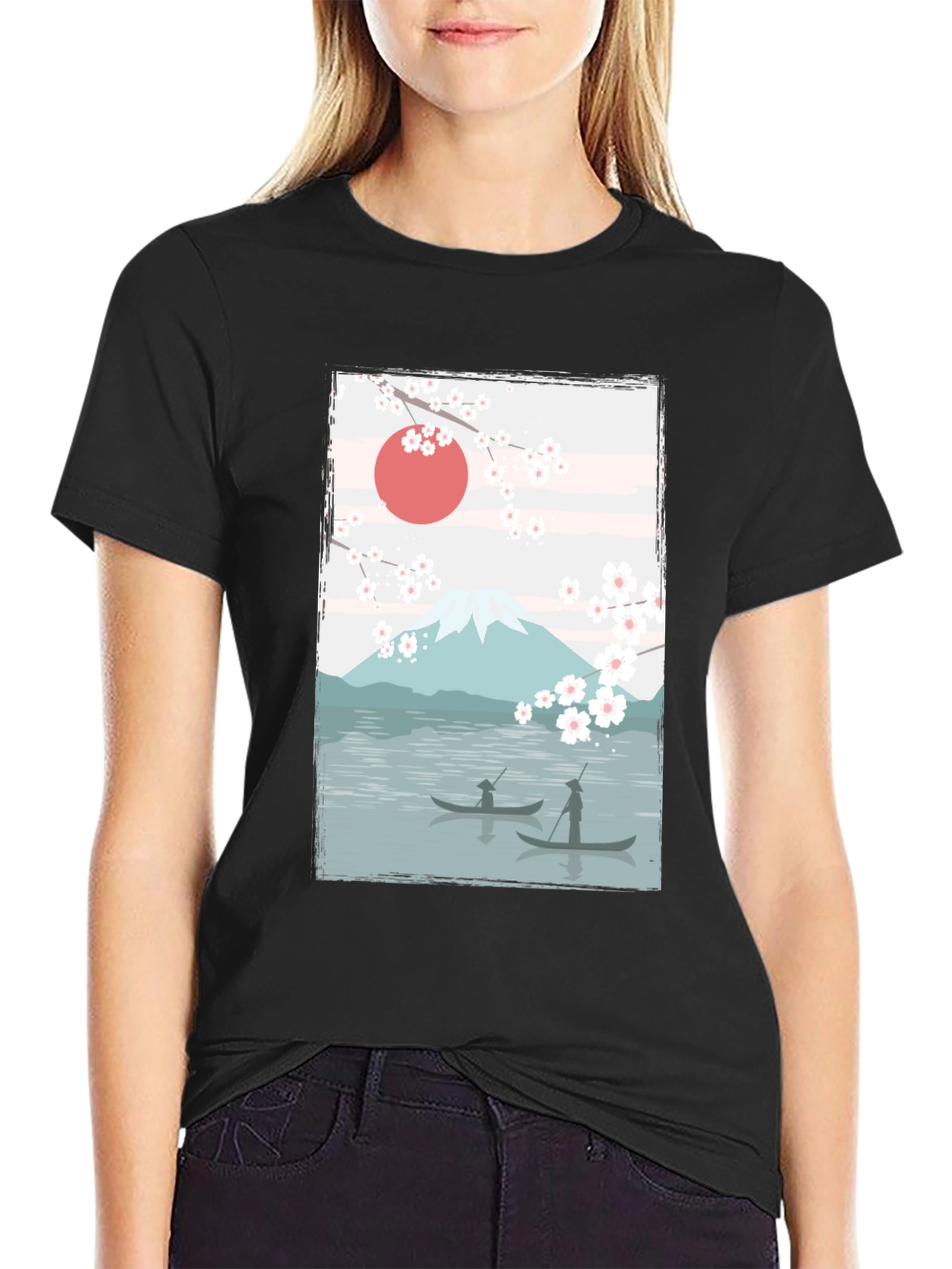 Japanese Scenery Graphic T-Shirt
