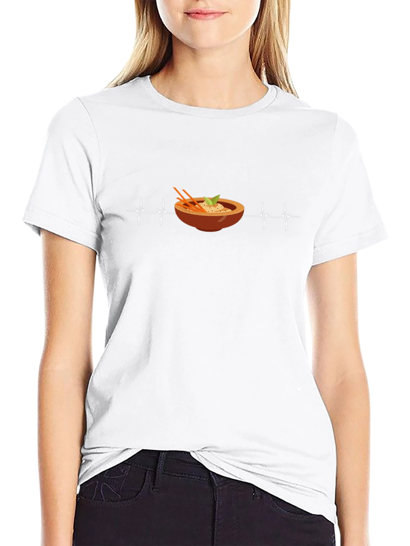 Ramen Heartbeat Graphic Tee - Foodie Style