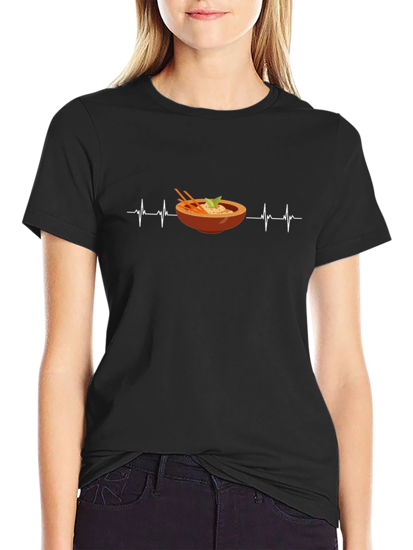Ramen Heartbeat Graphic Tee - Foodie Style