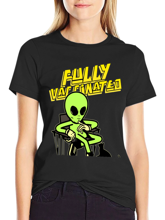 Fully Vaccinated Alien T-Shirt - Black
