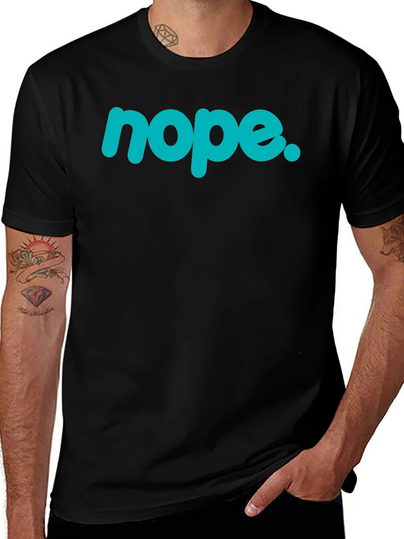 Nope Graphic Tee - Casual Style Black T-Shirt