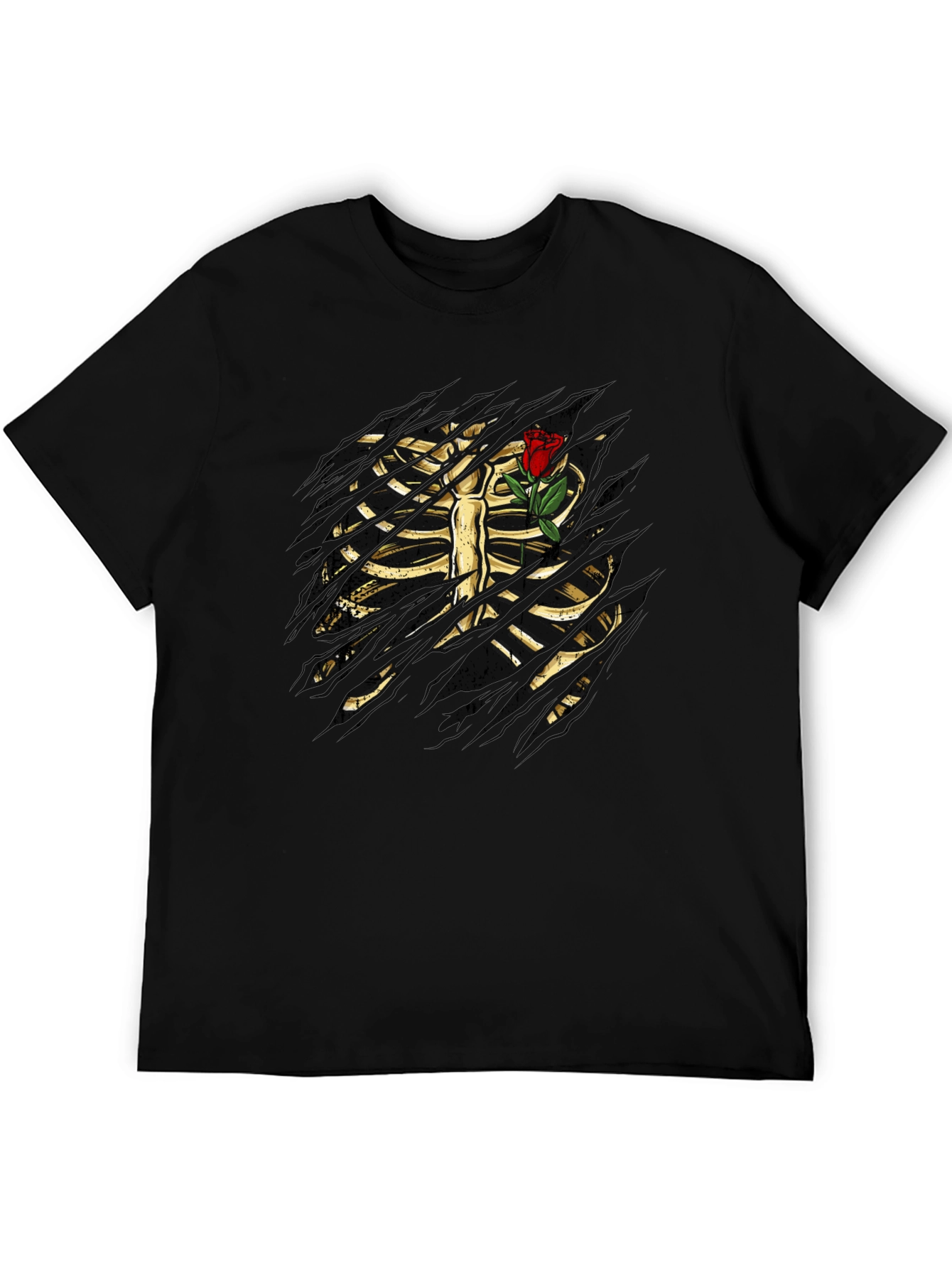Skeleton Rib Cage Rose T-Shirt