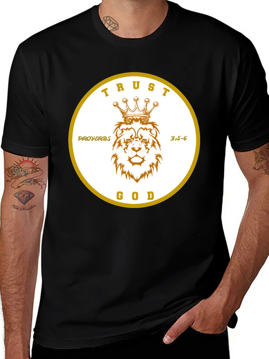 Trust God Lion Crown Proverbs T-Shirt