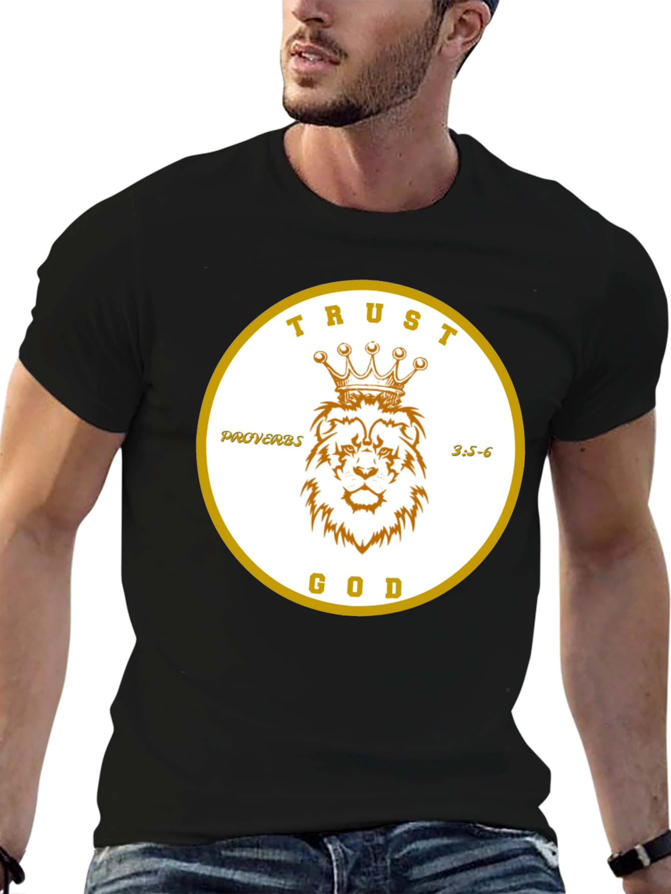 Trust God Lion Crown Proverbs T-Shirt